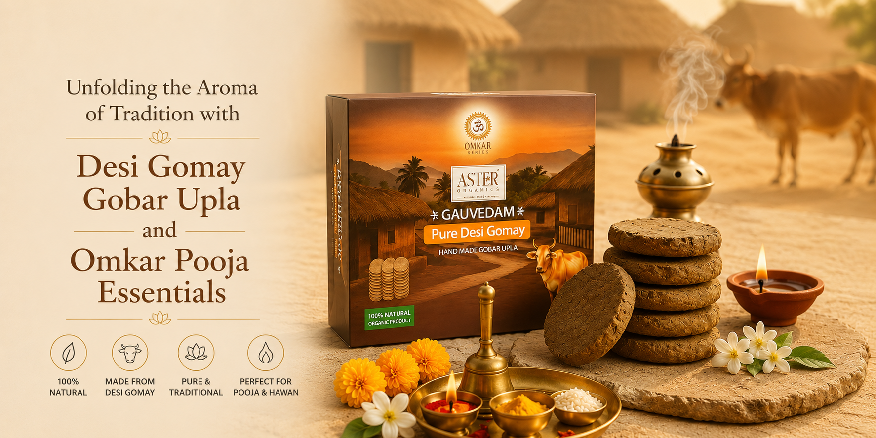 Unfolding the Aroma of Tradition with Desi Gomay Gobar Upla and Omkar Pooja Essentials