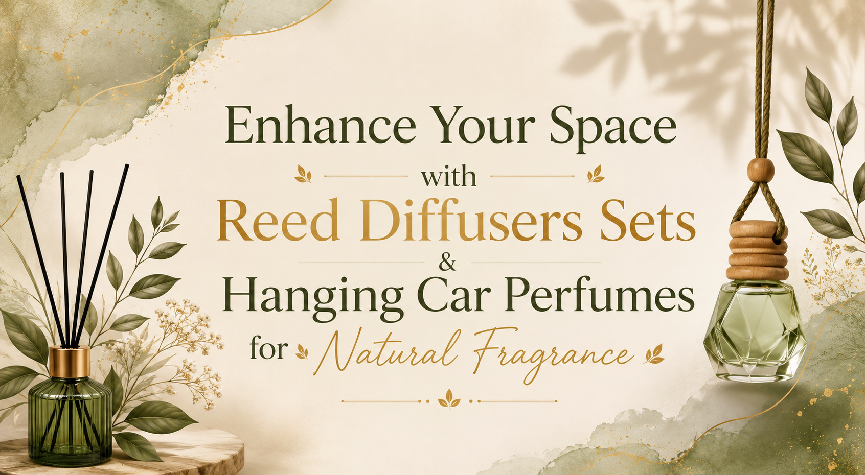 Enhance Your Space with Reed Diffusers Sets & Hanging Car Perfumes for Natural Fragrance