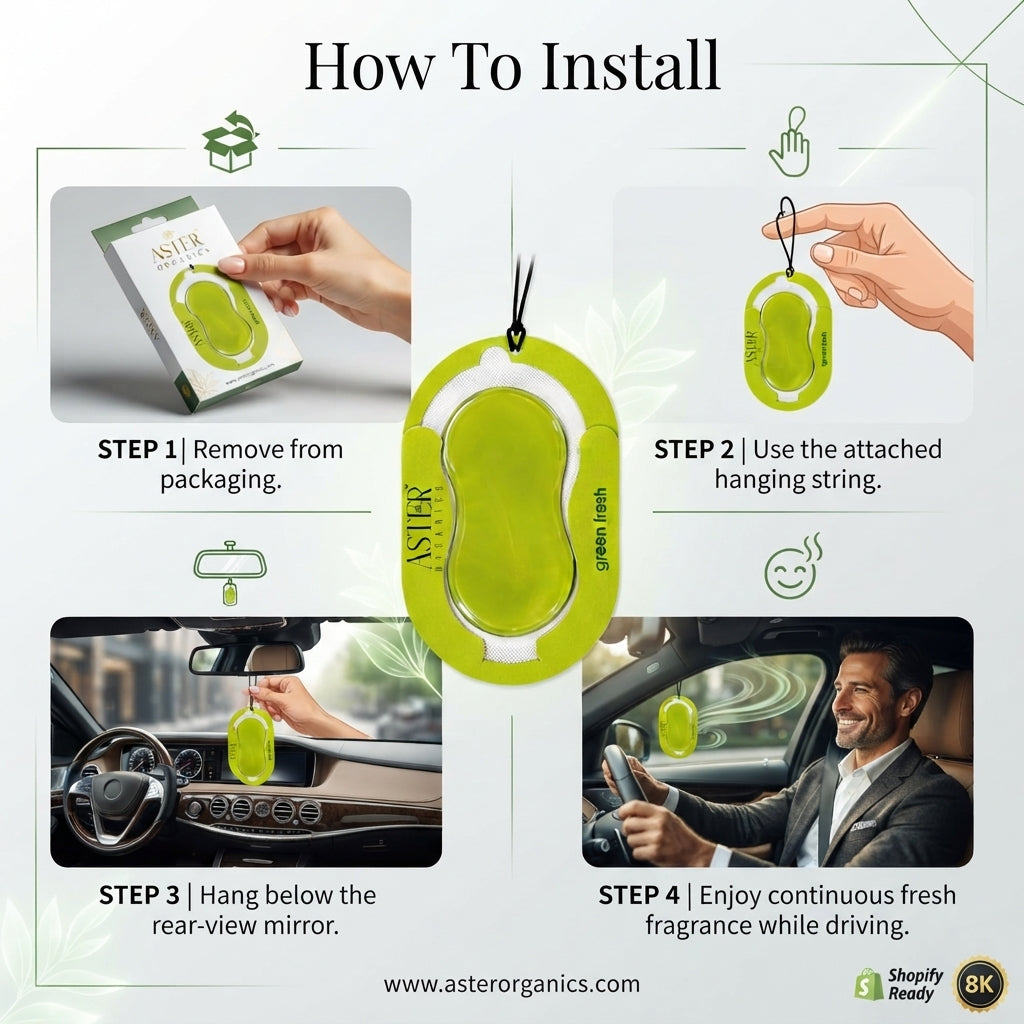 Green Fresh Membrane Car Hanging Gel Air Freshener