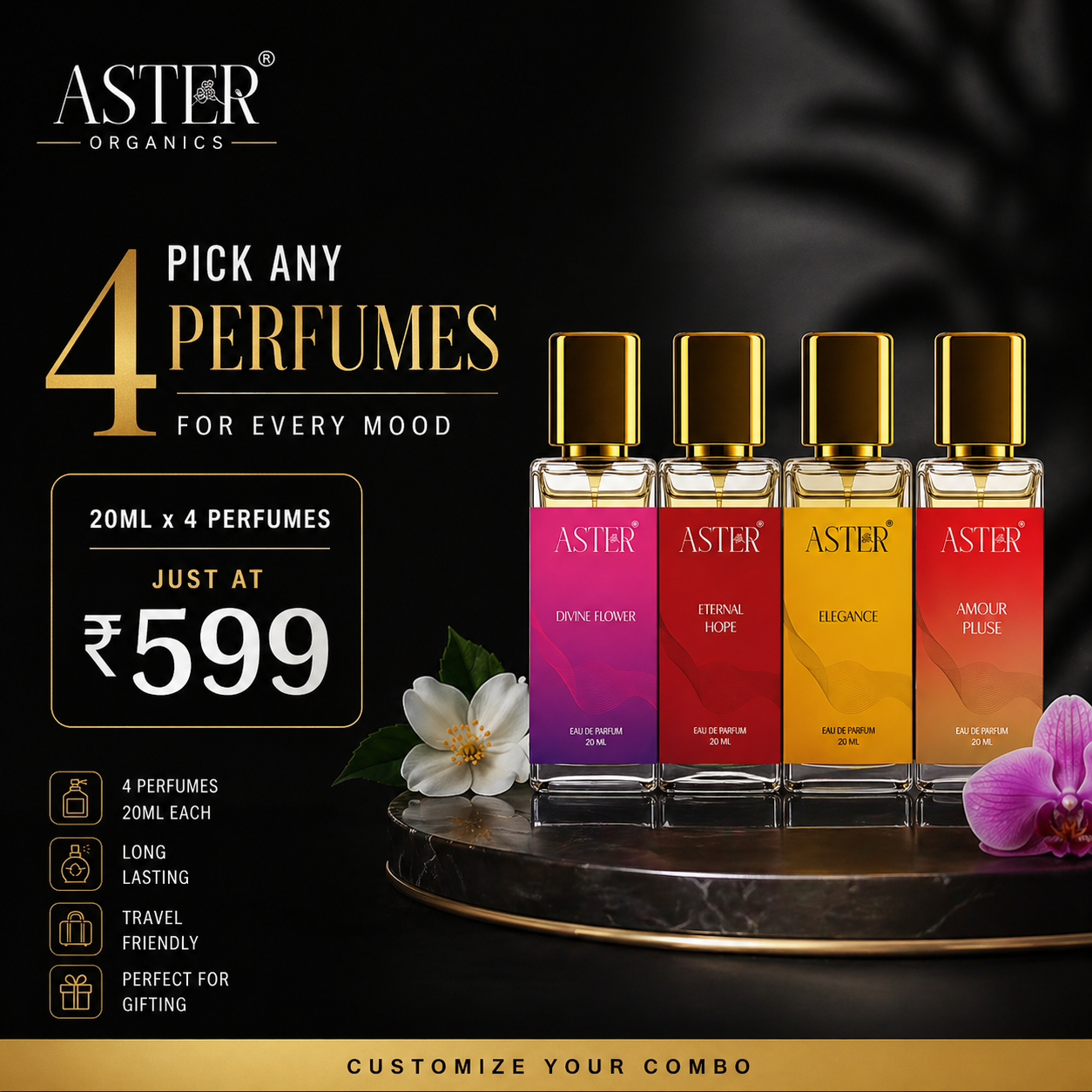 Customize Your Perfume Combo – Pick Any 4 @ ₹599