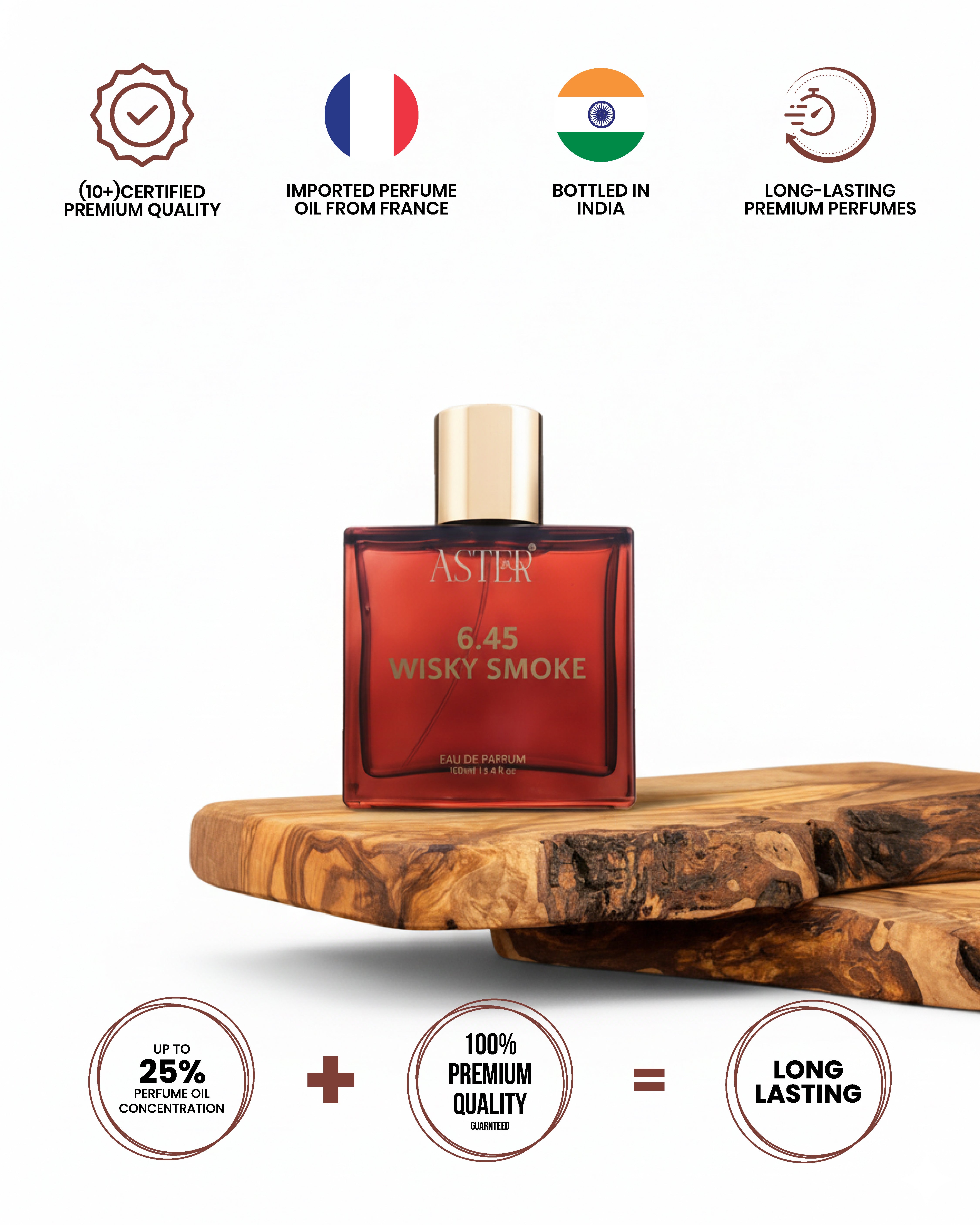 6.45 Wisky Smoke EDP for Men 100ml - Aster Organics