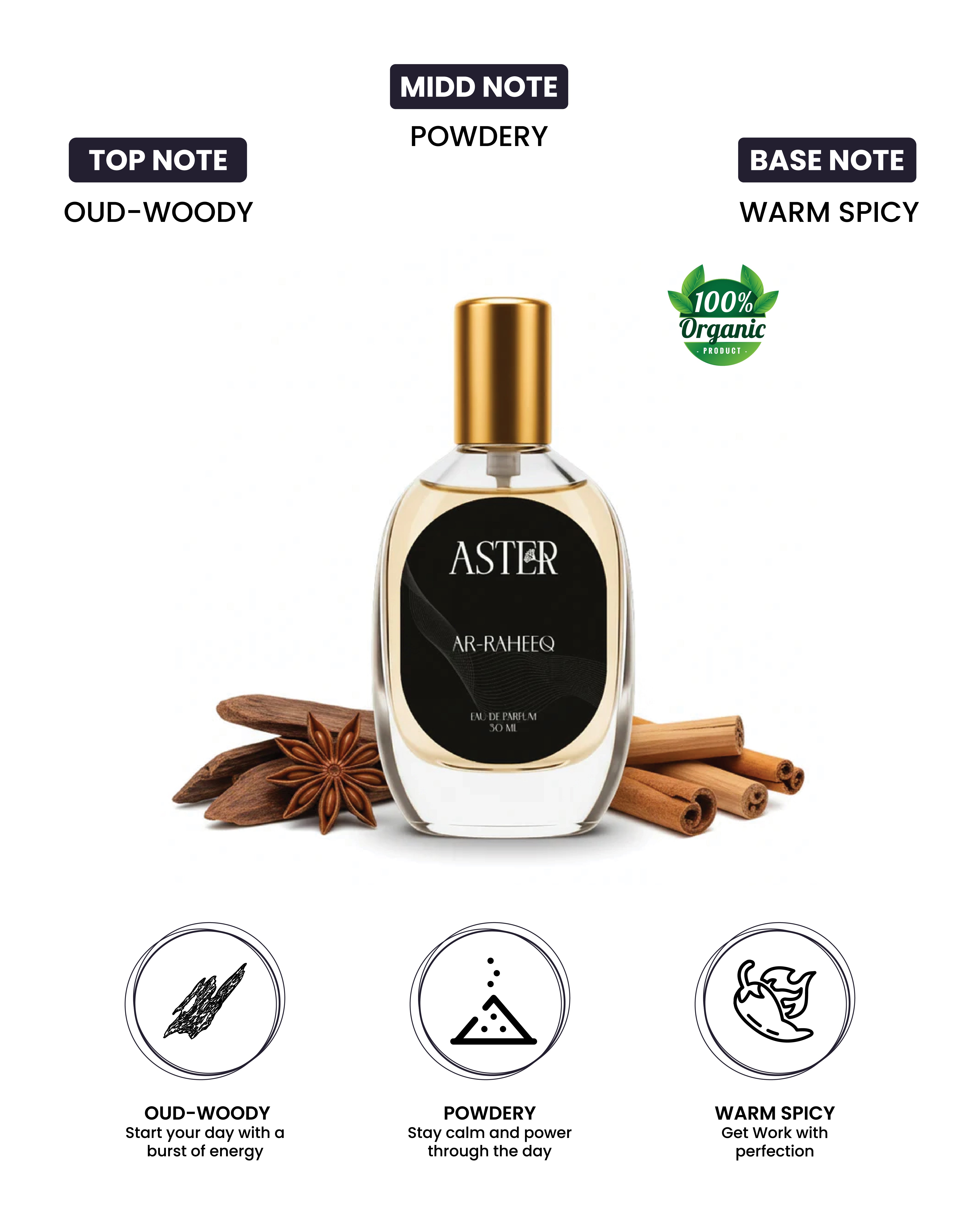 100% Organic Ar- Raheeq Oud perfume oil, 30ml bottle