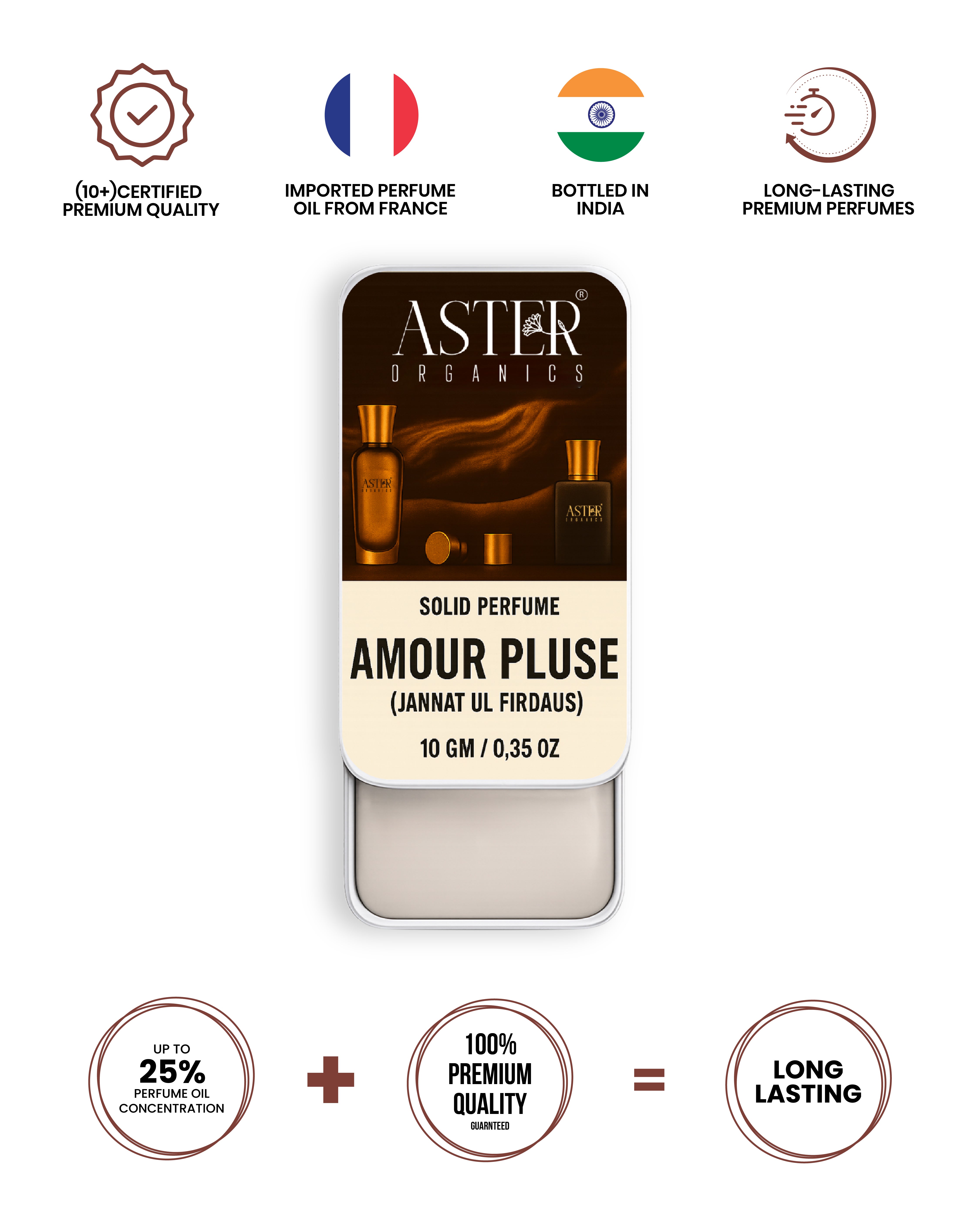 Amour Pluse solid perfume tin with Oud scent