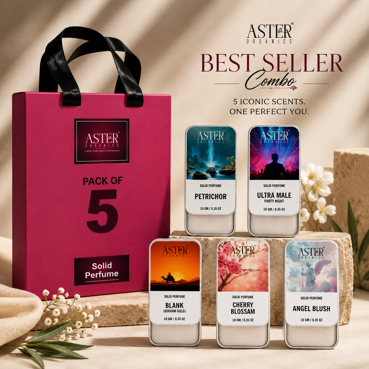 Best Seller Solid Perfume Combo Pack of 5