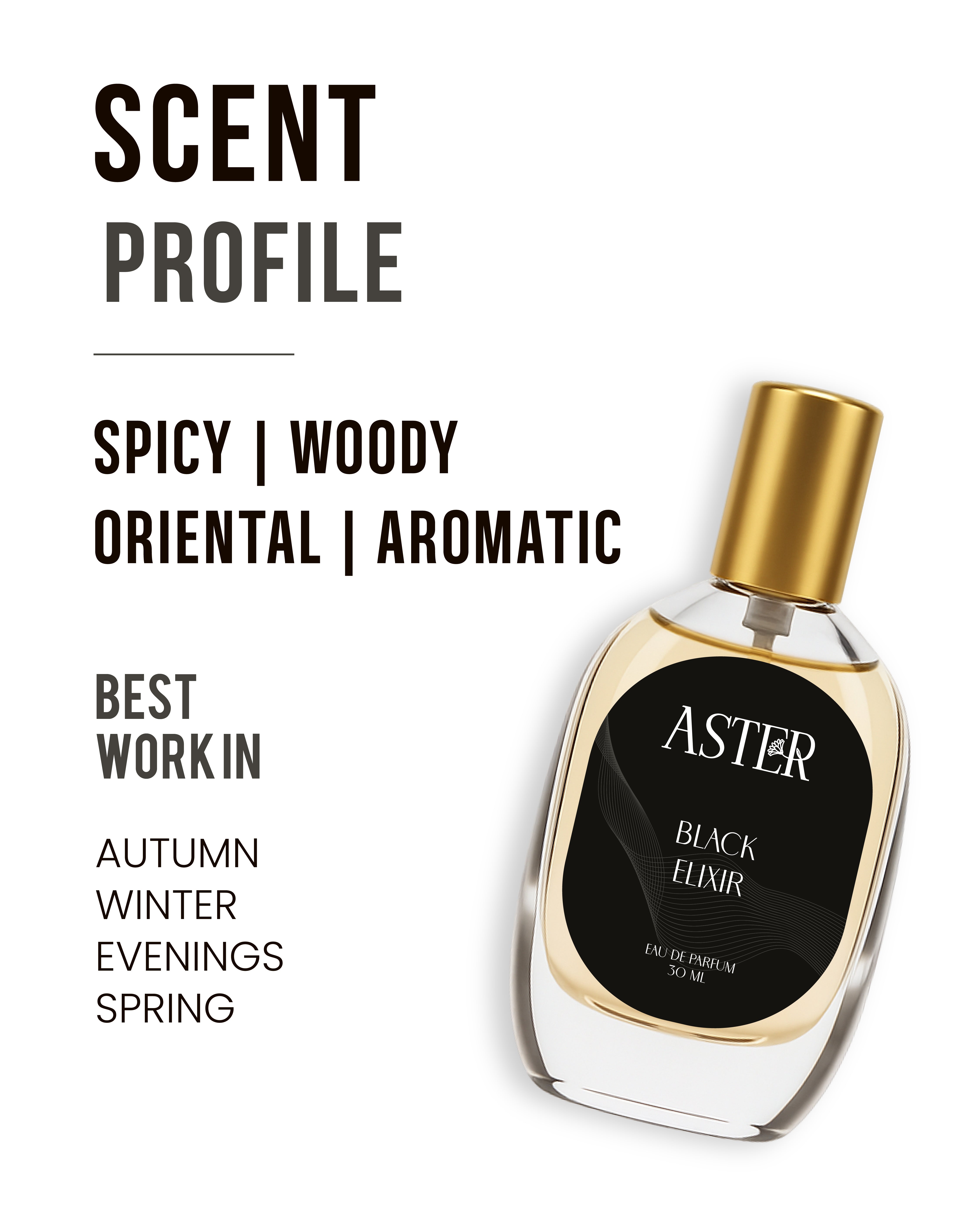 Bottle of 100% organic black elixir for unisex, 30ml
