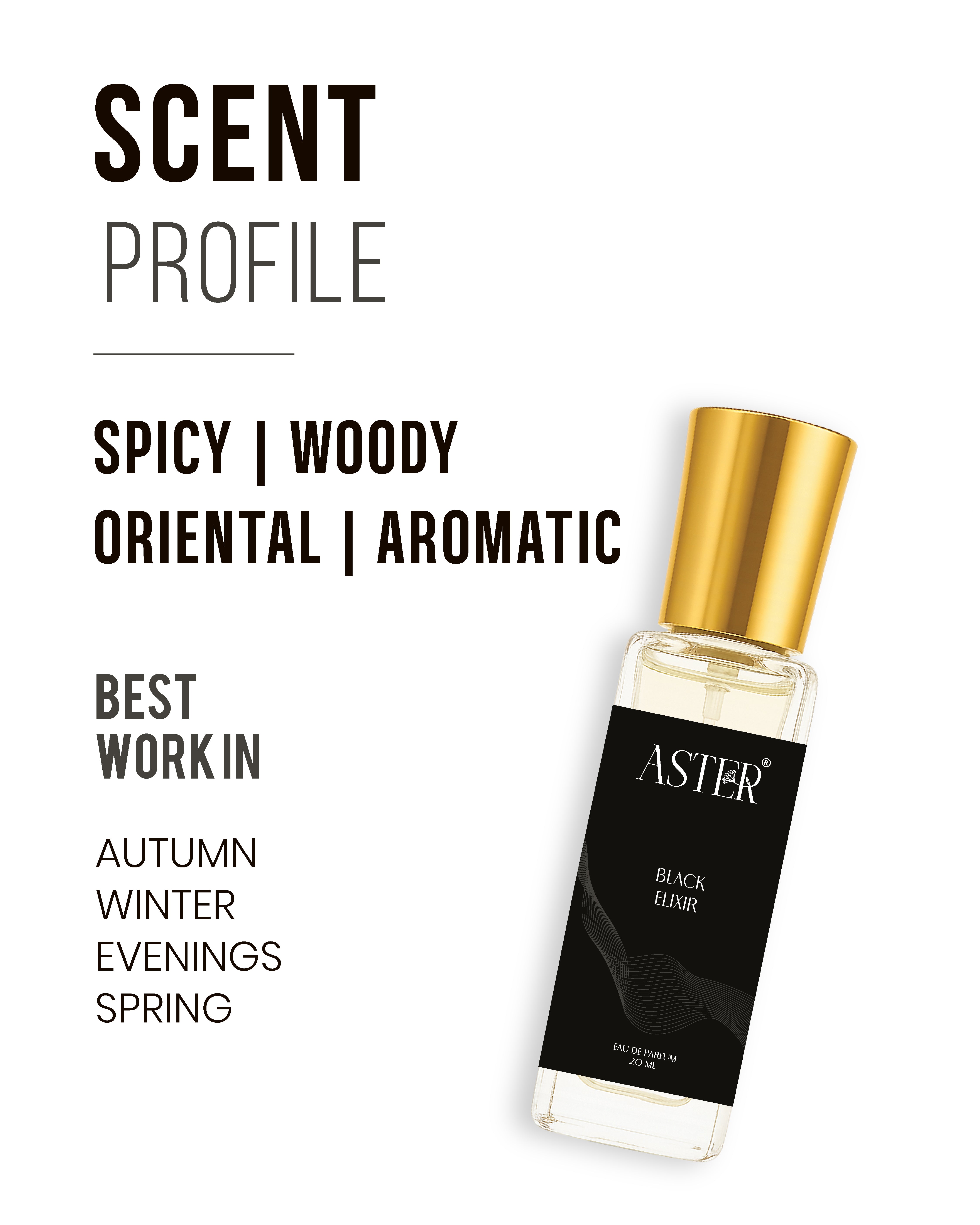 Black Elixer EDP for Unisex 20ml bottle