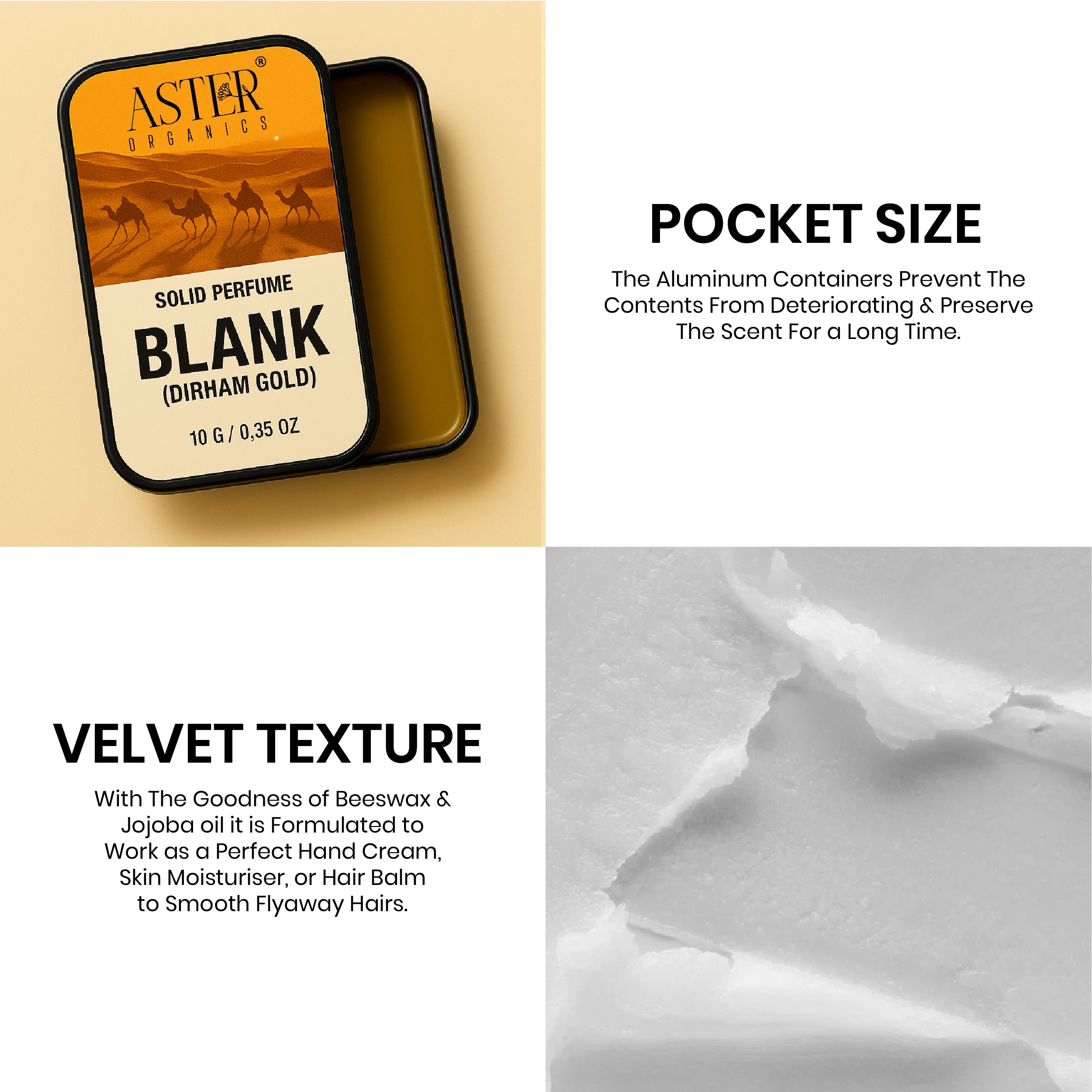 Blank (Dirham Gold) Solid Perfume for Unisex