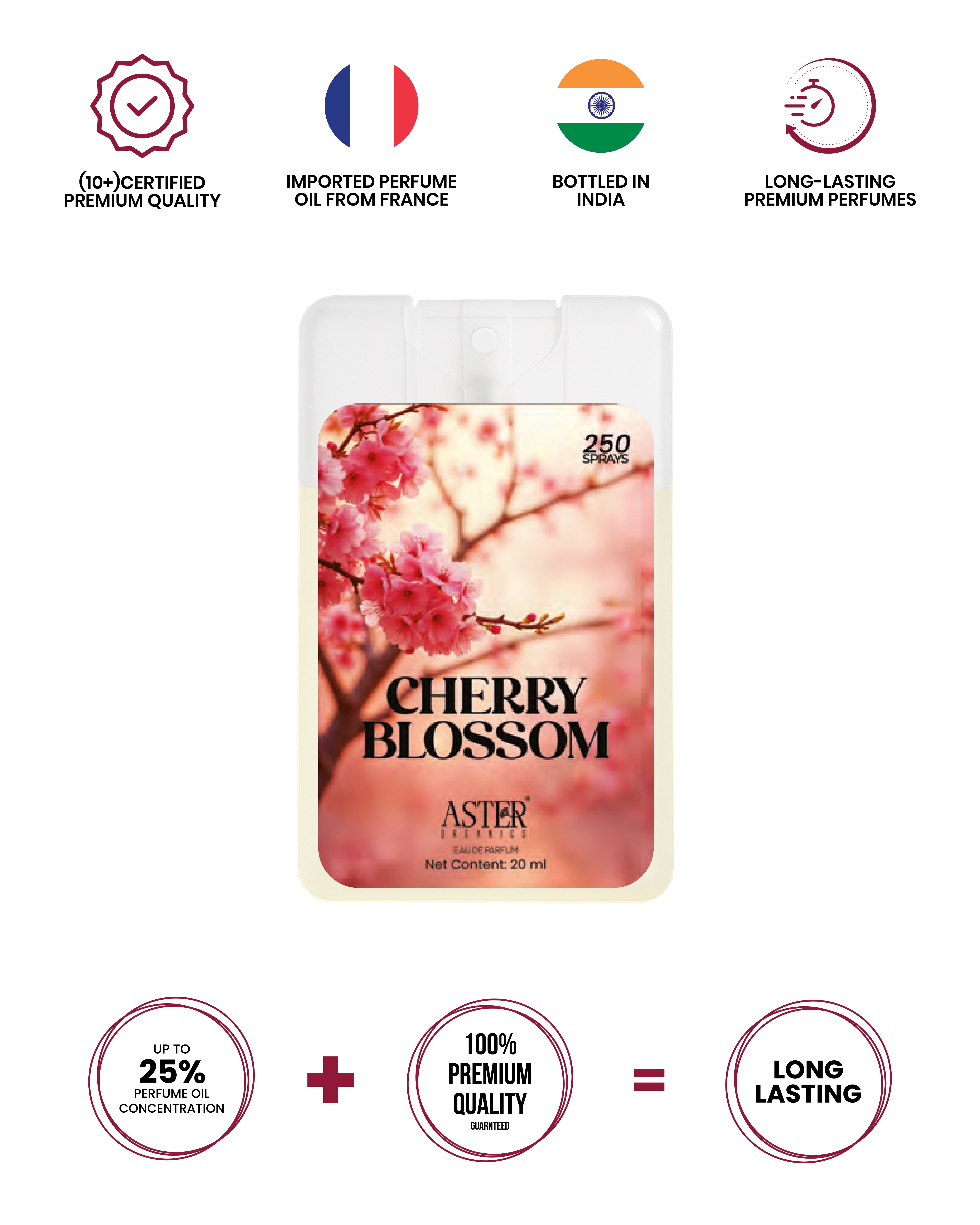 Cherry blossom pocket perfume bottle, 20ml
