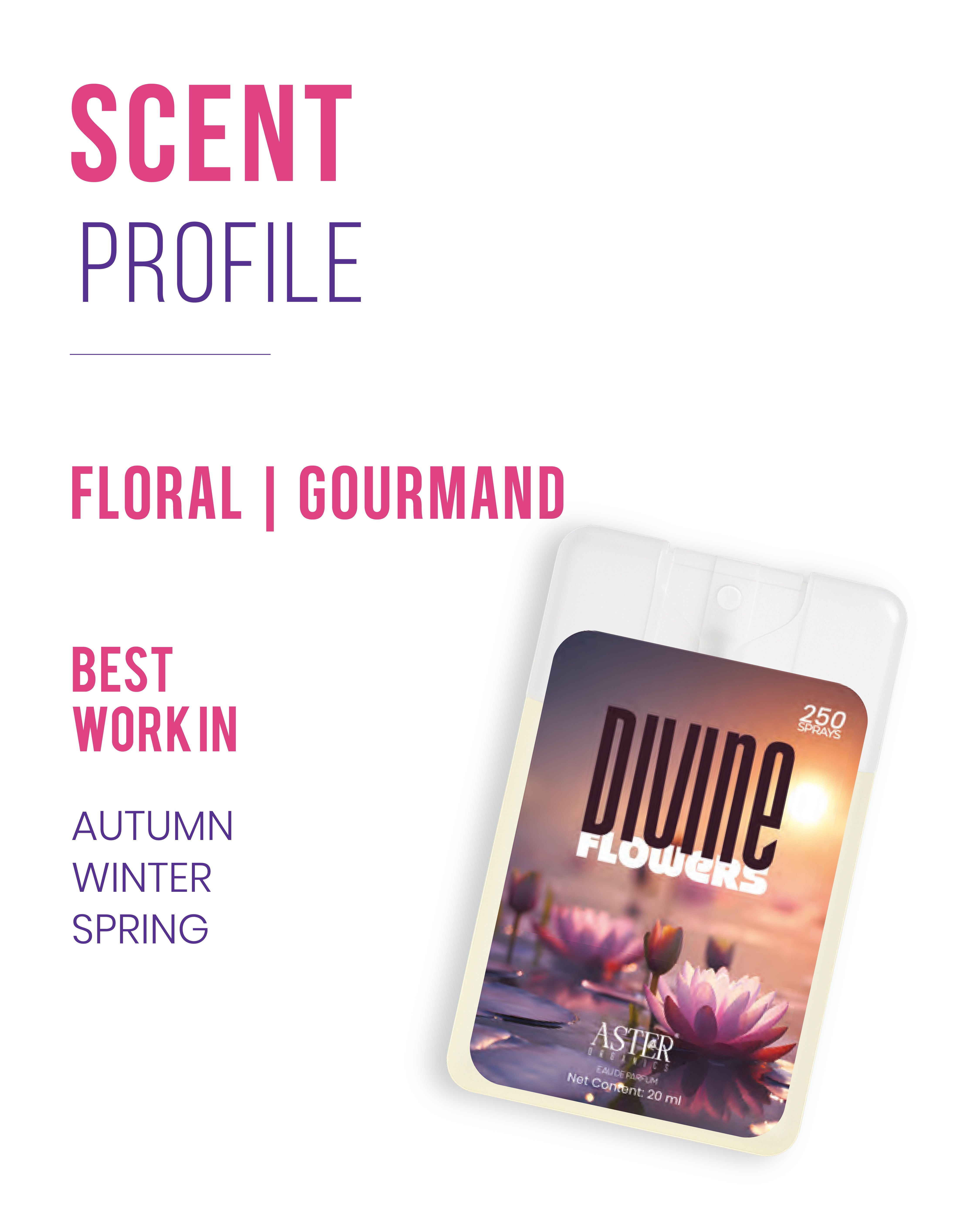 Divine Flower Pocket Perfume for Woman 20ml bottle