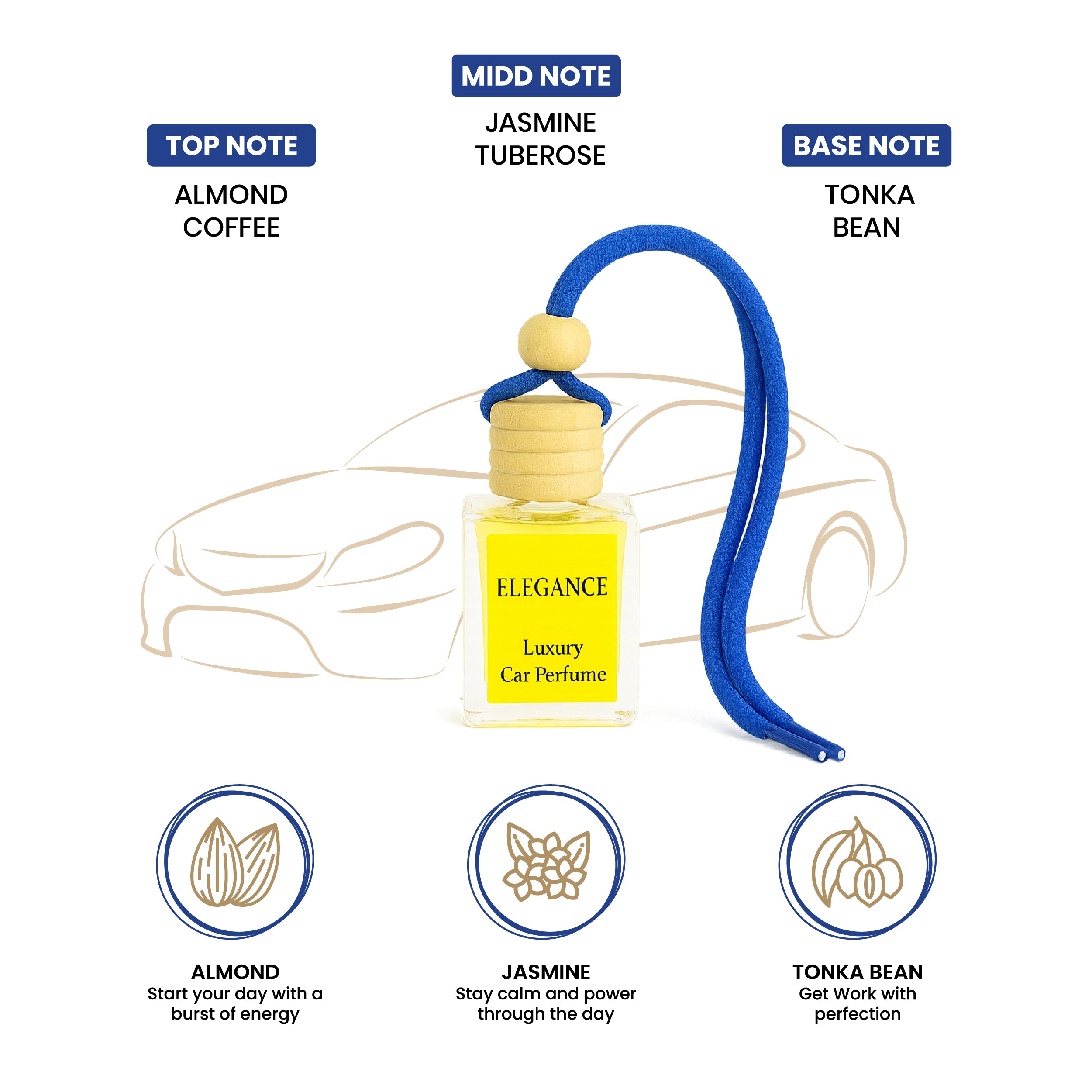 Elegance Hanging Car Air Freshener 10ml