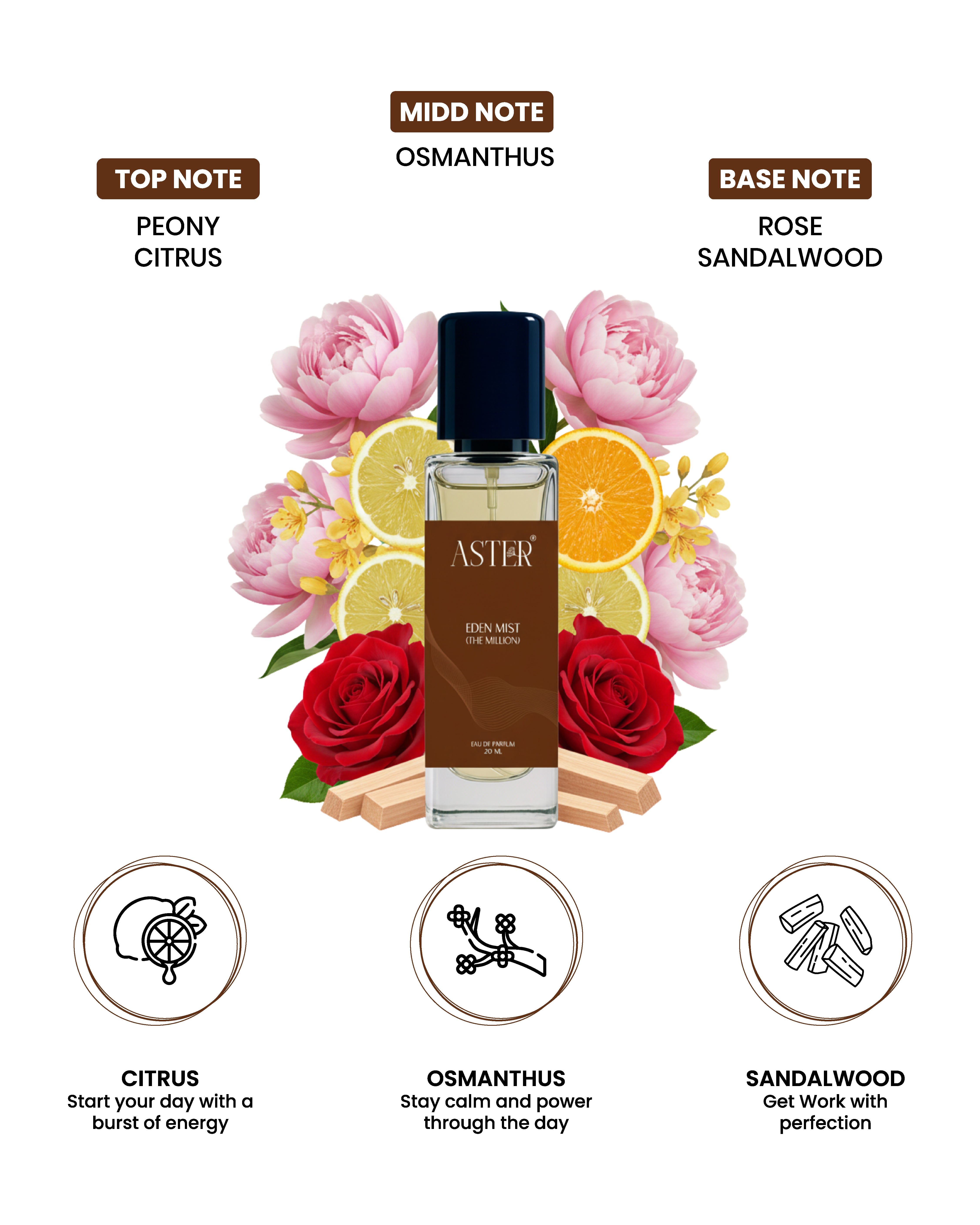 Eden Mist EDP for Men 20ml bottle with spray nozzle