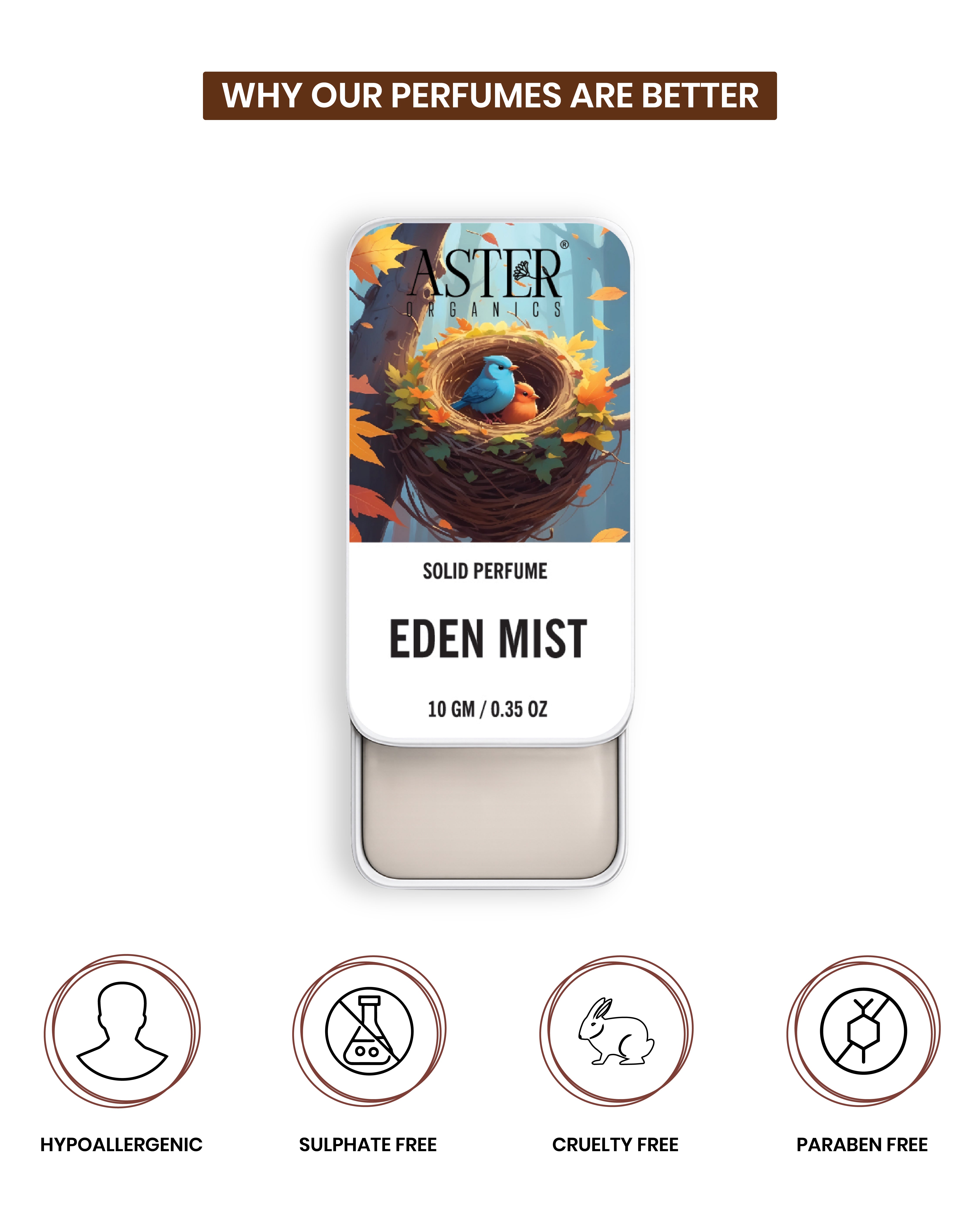 Eden Mist solid perfume for men, small tin with engraved logo