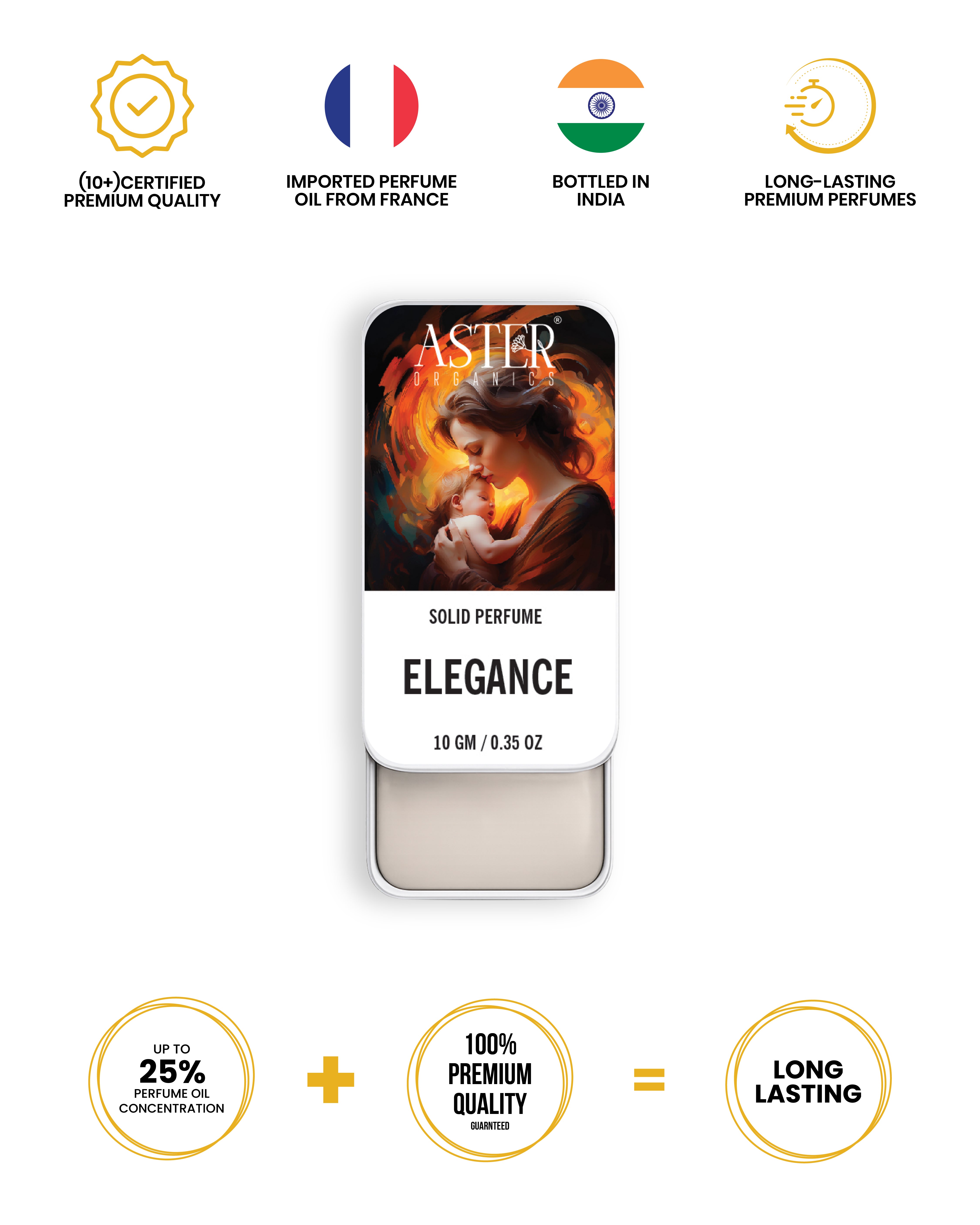 Solid perfume compact with floral design, for women.