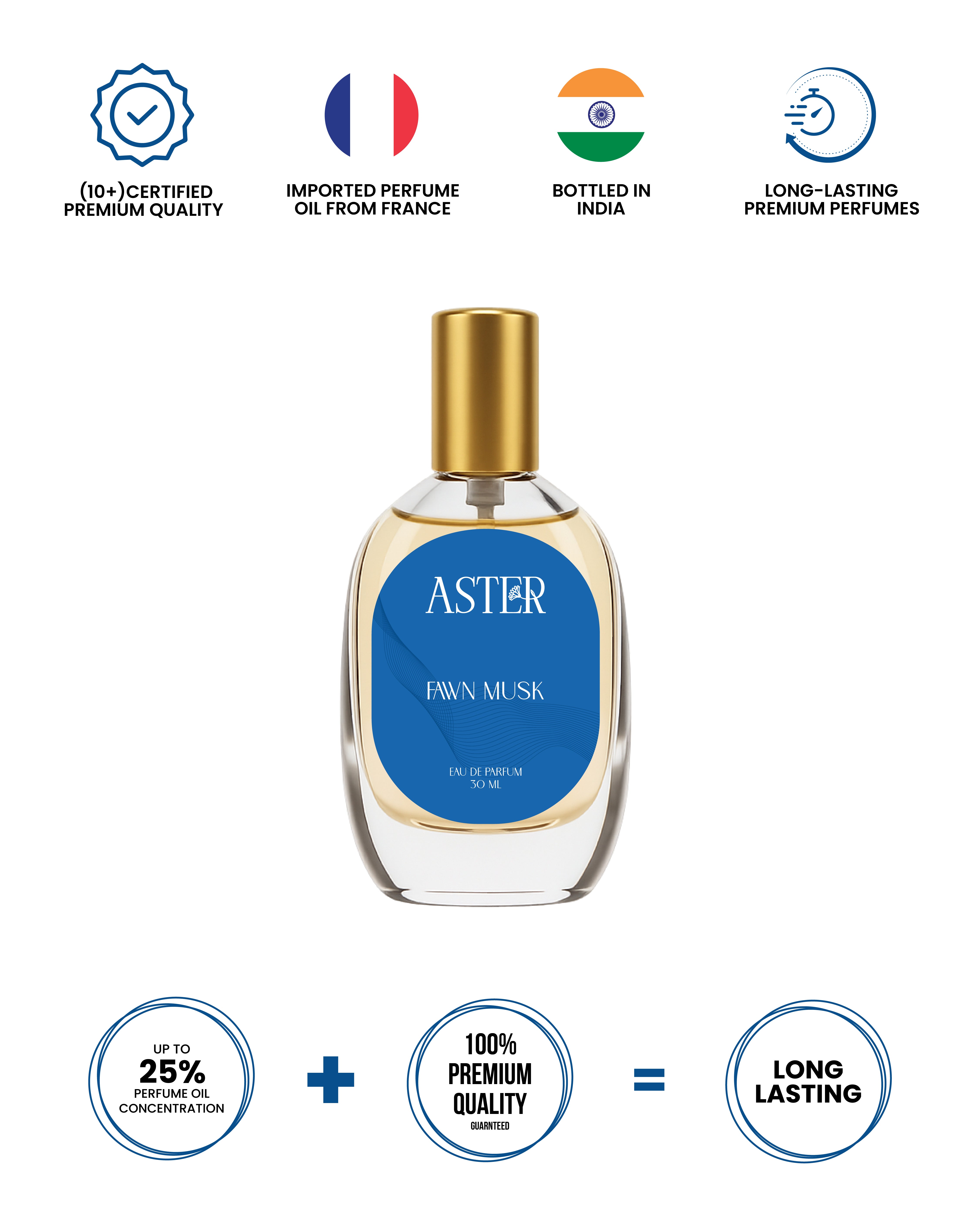 30ml bottle of 100% organic fawn musk unisex perfume