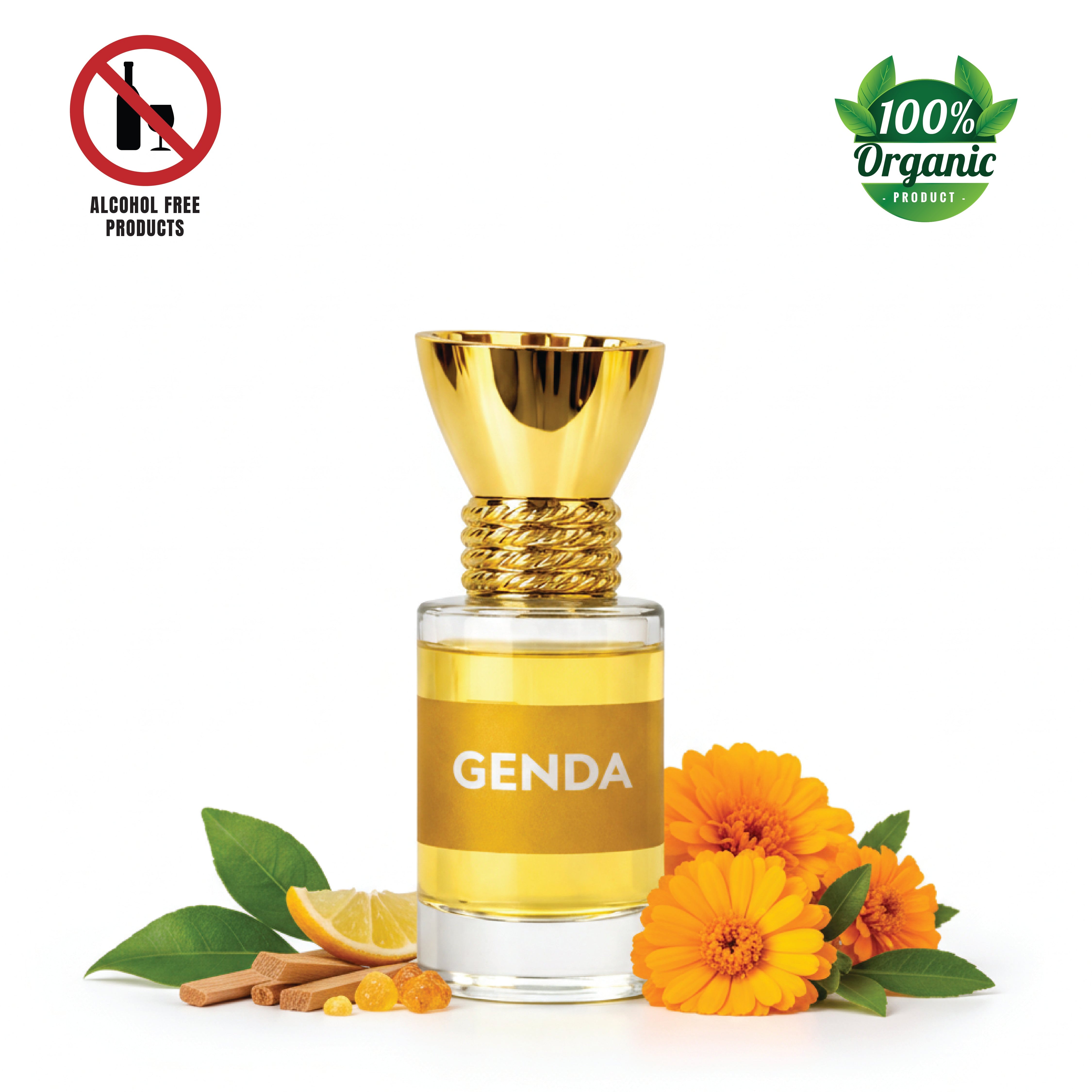 100% Organic Luxury Genda Attar - 6ml