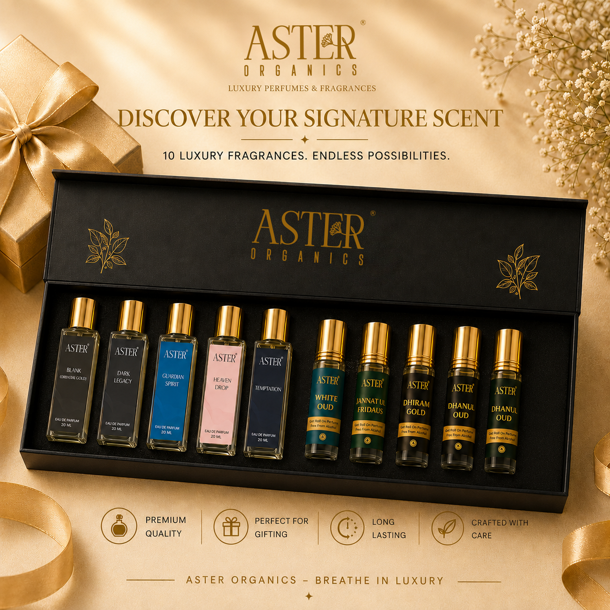 Aster Organics Luxury Collection Gift Box 4 x 20ml