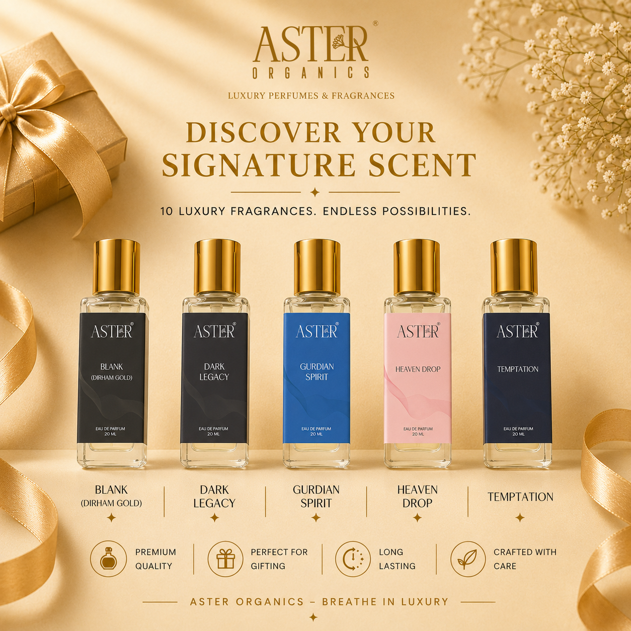 Aster Organics Luxury Collection Gift Box 4 x 20ml