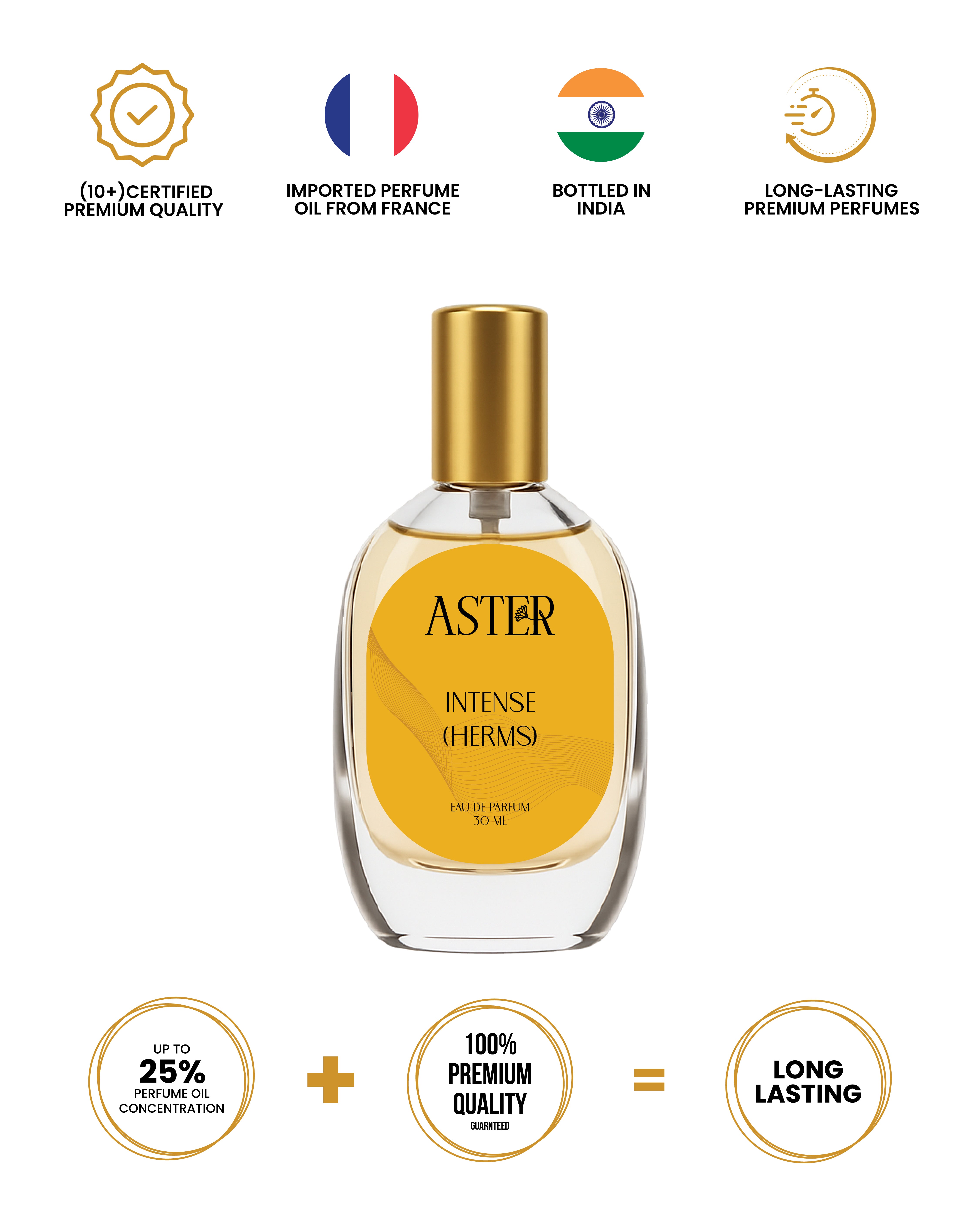 Bottle of 100% Organic Intense Herms for Men 30ml serum