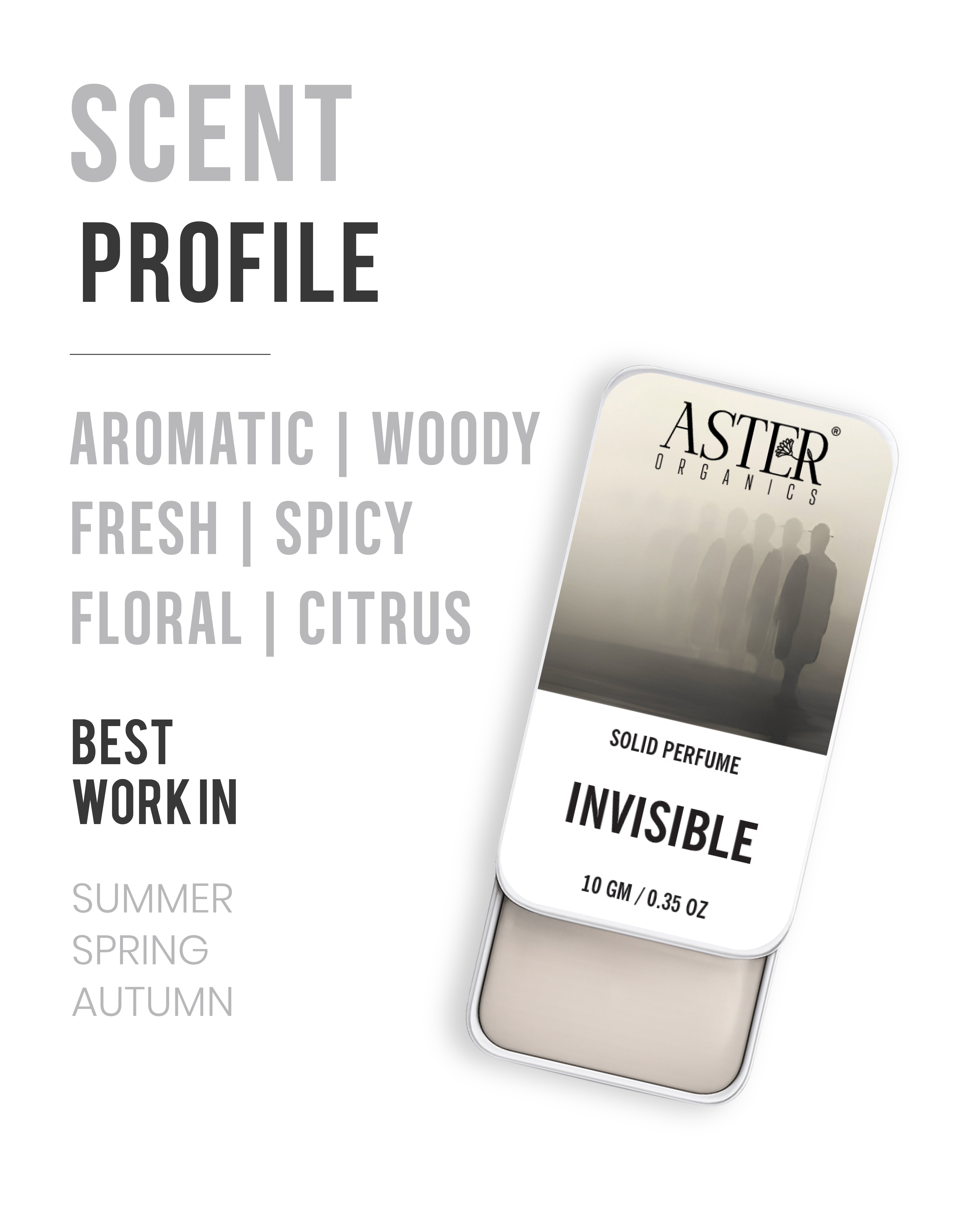 Men's invisible solid perfume stick with a clean, modern design.