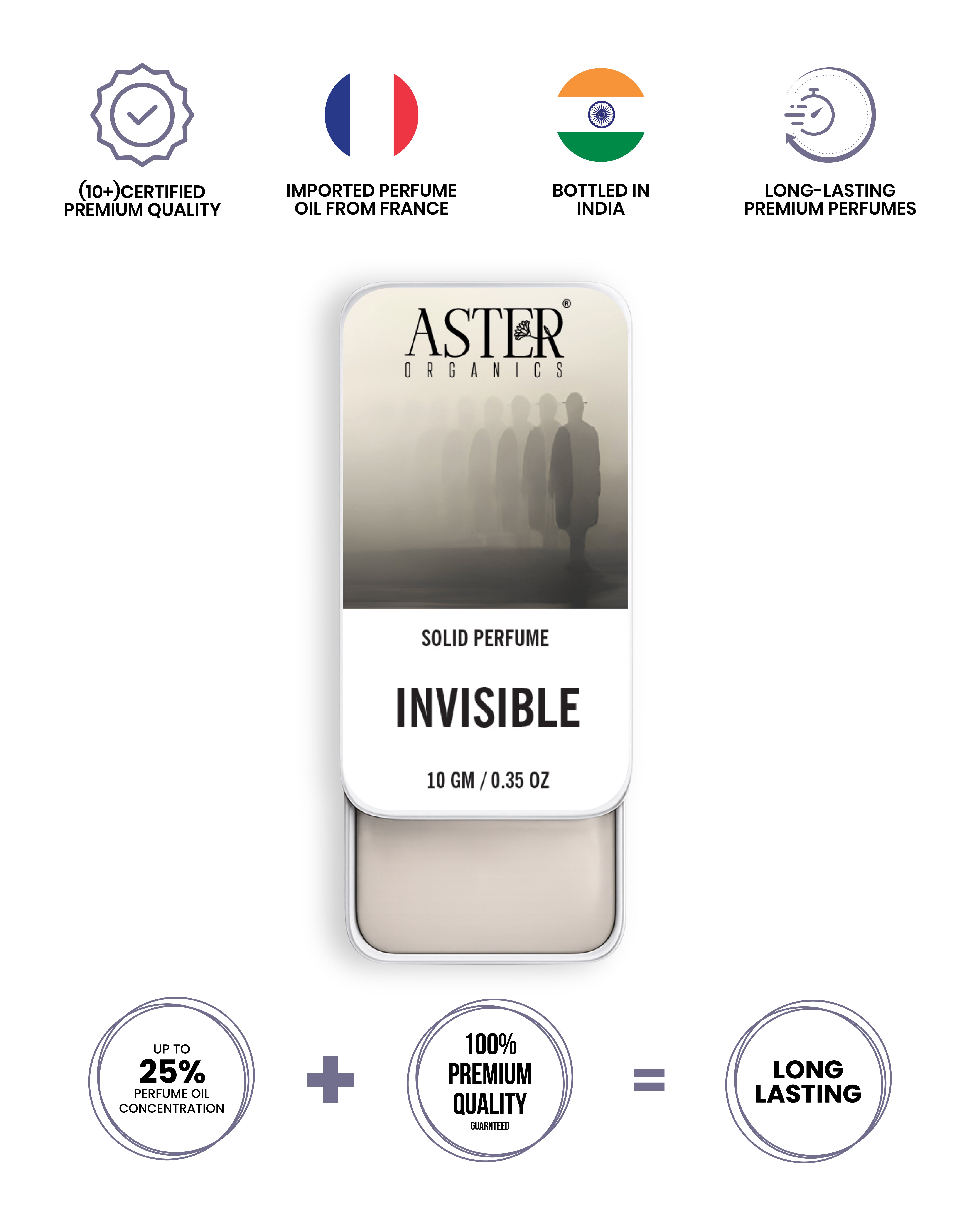 Men's invisible solid perfume stick in a clear plastic applicator.