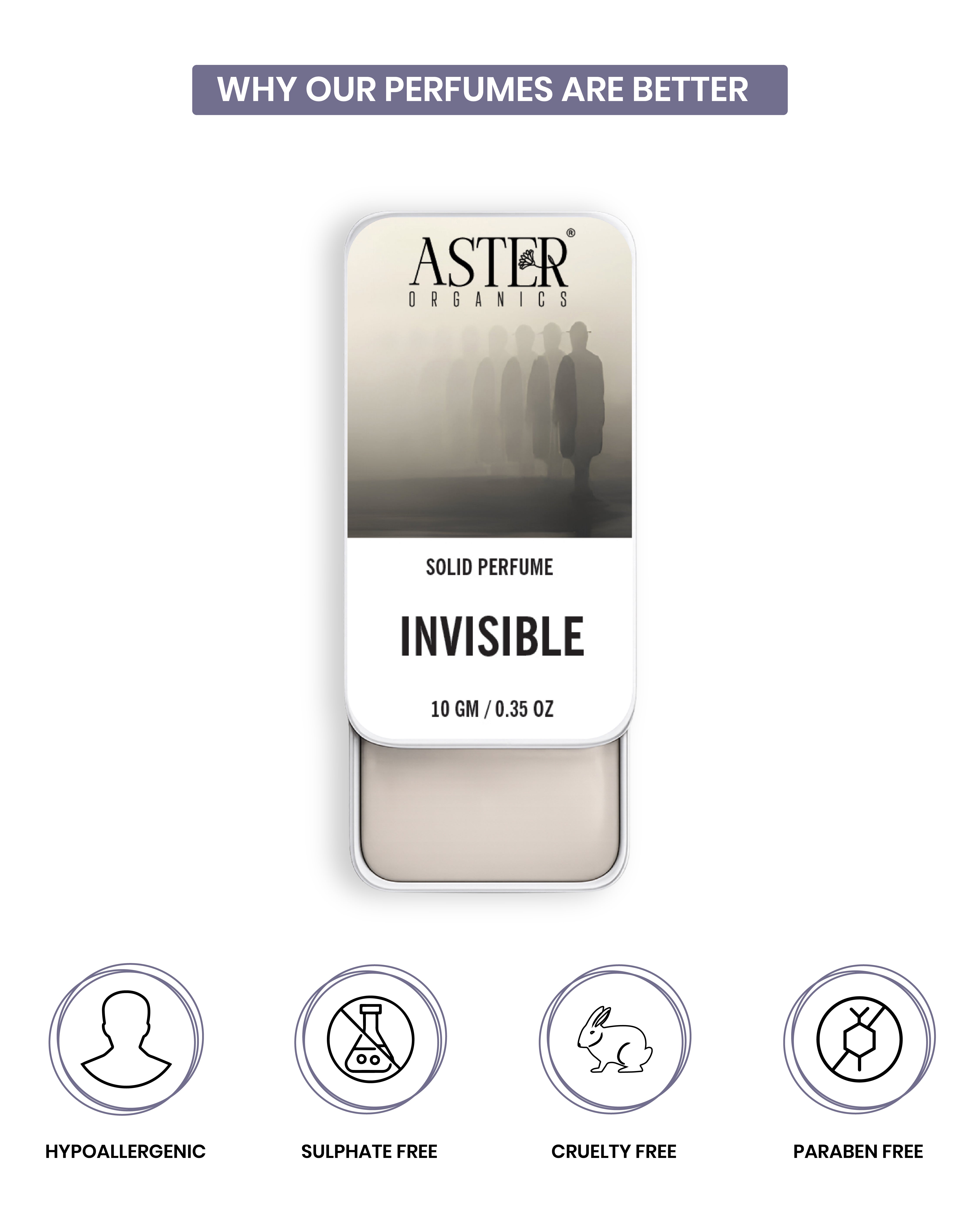 Men's invisible solid perfume stick in clear packaging