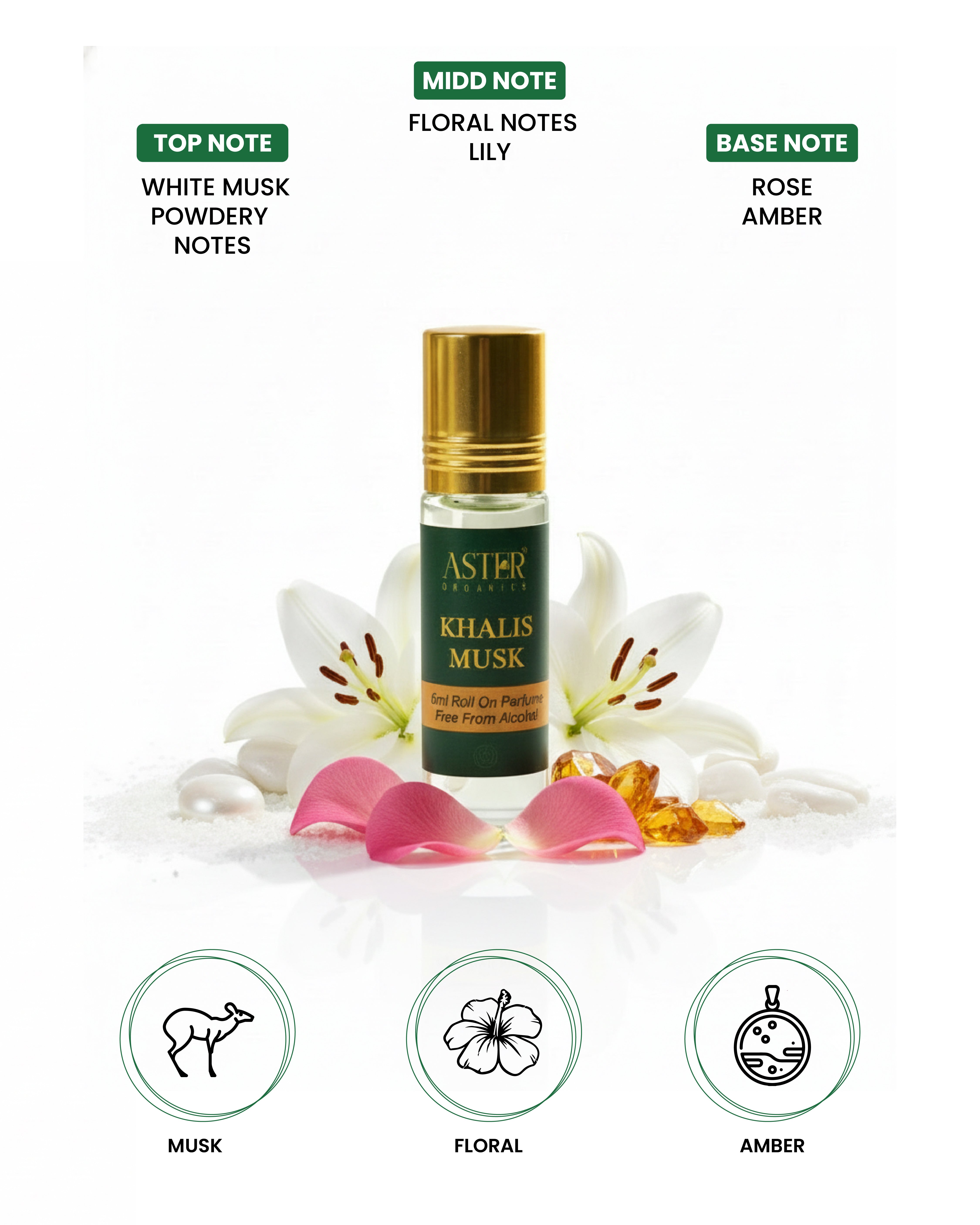 Khalis Musk Attar 6ml bottle with ornate cap