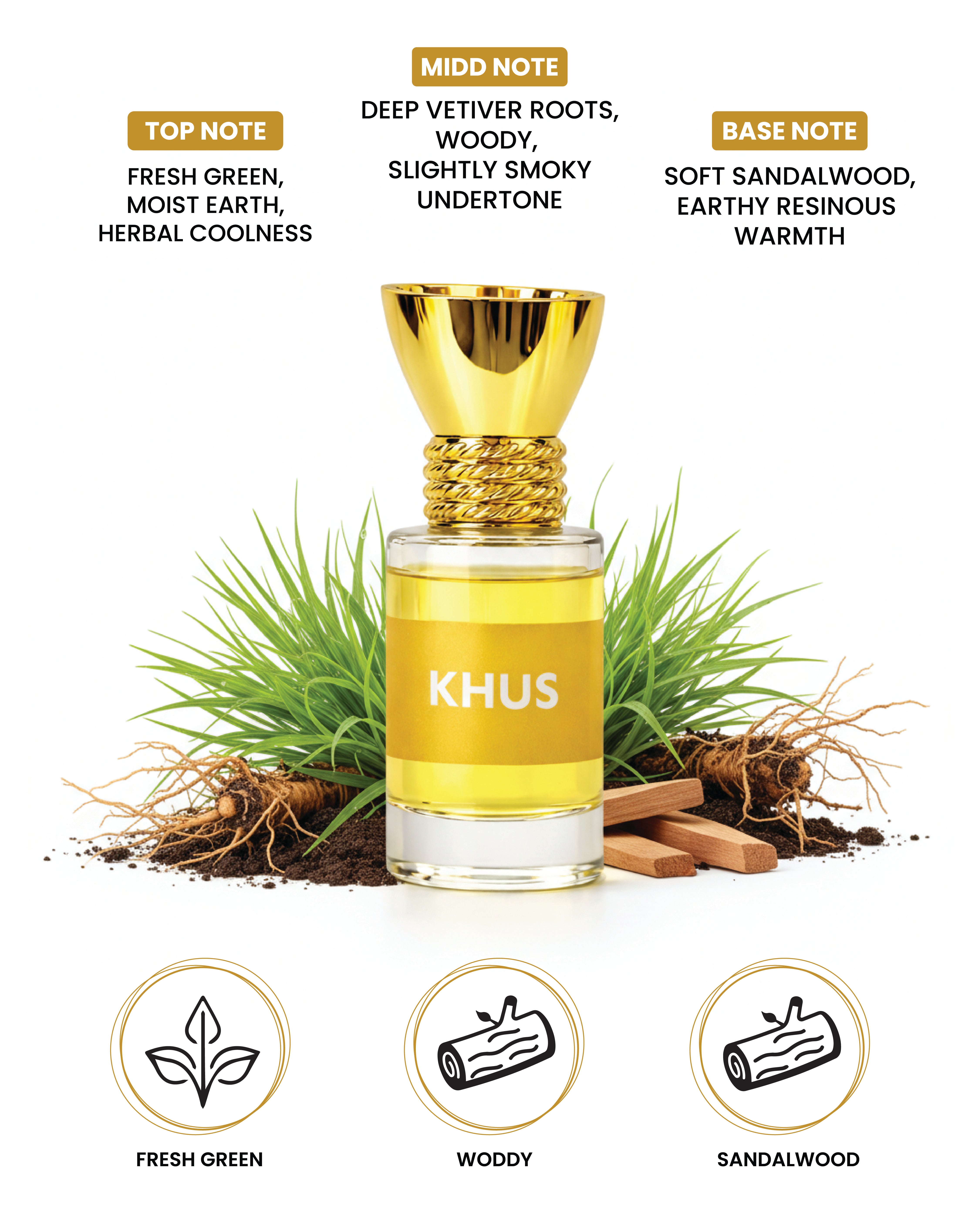100% Organic Luxury Khus Attar - 6ml