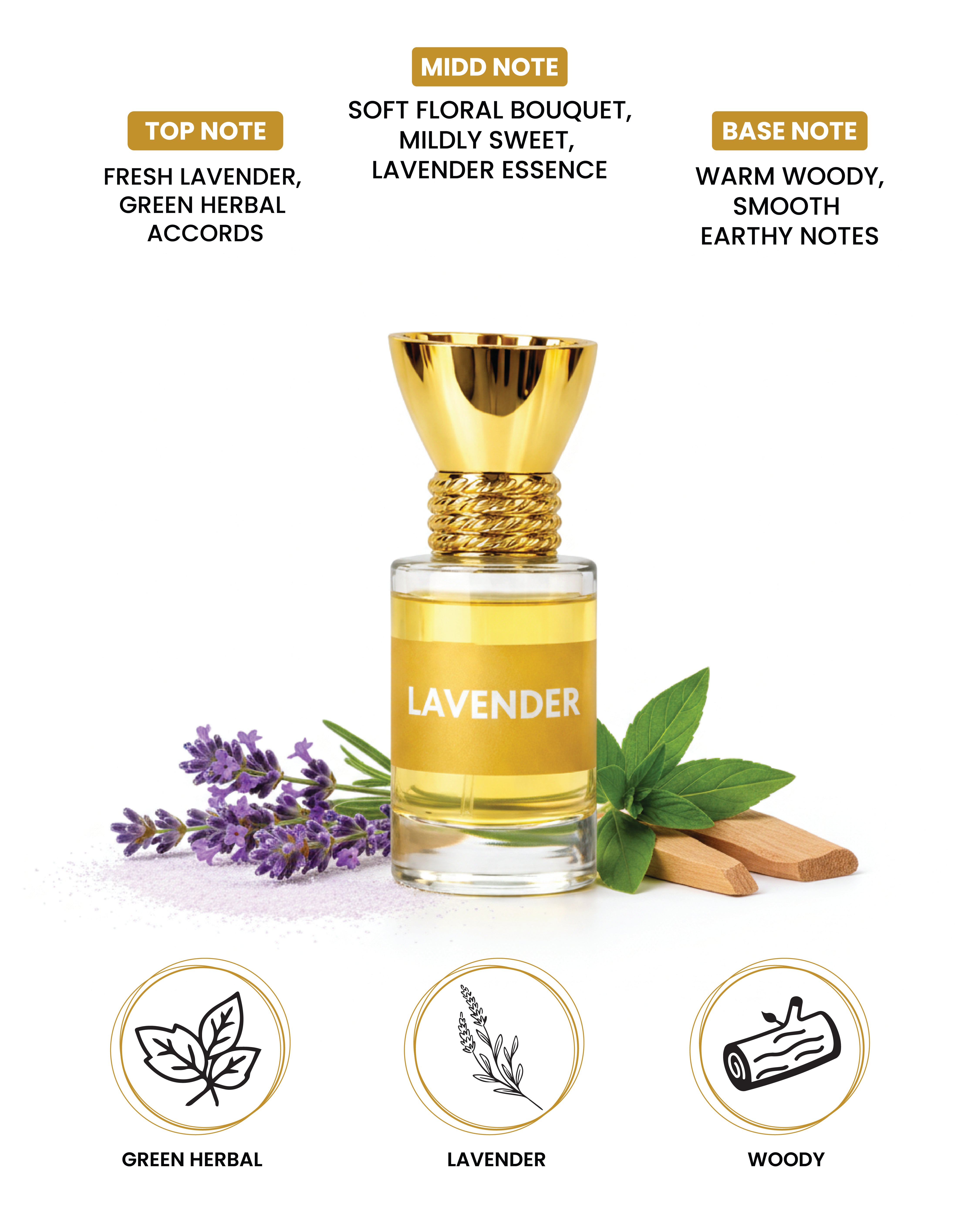 100% Organic Luxury Lavender Attar - 6ml