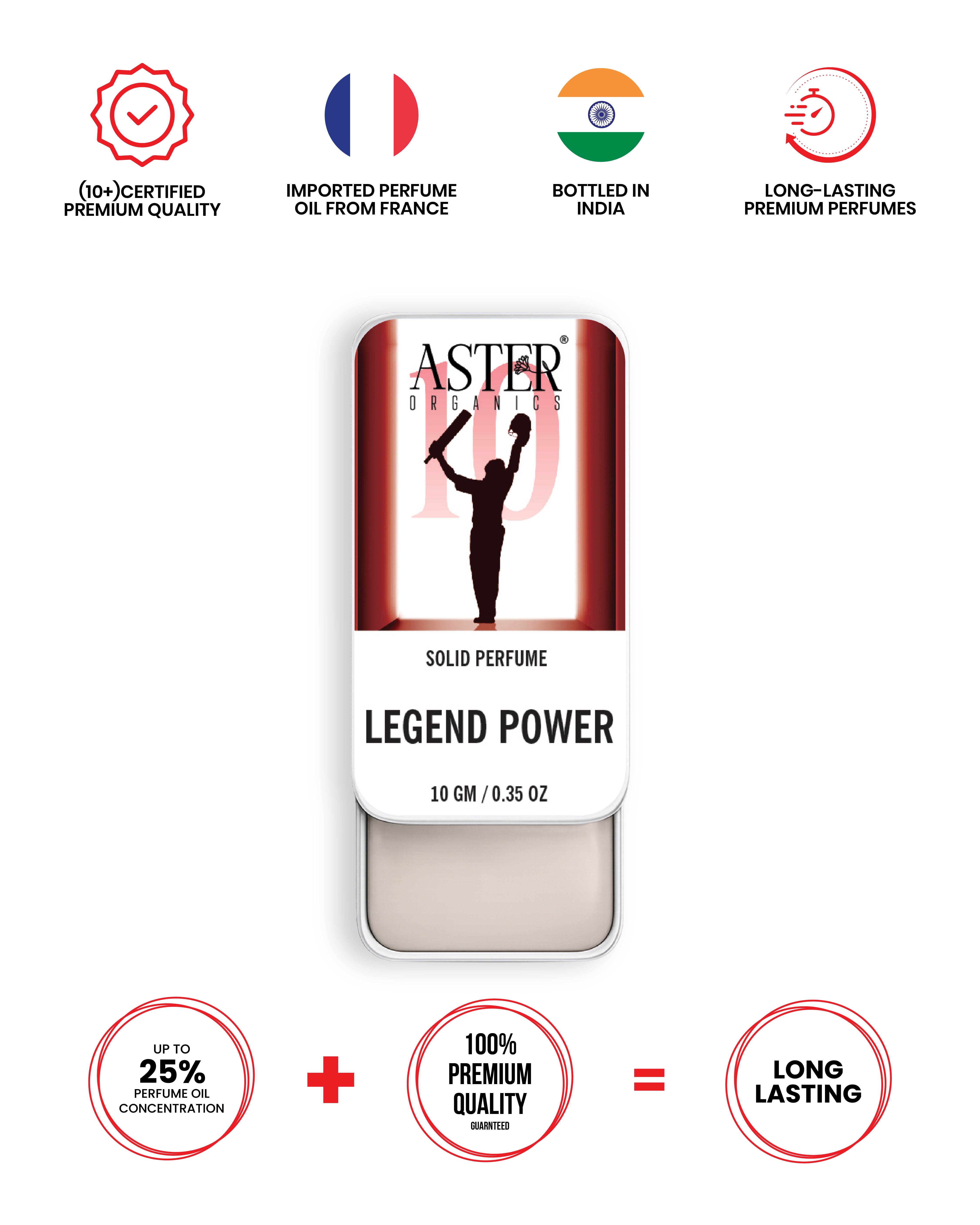 Legend Power Solid Perfume for Men in a metal tin.