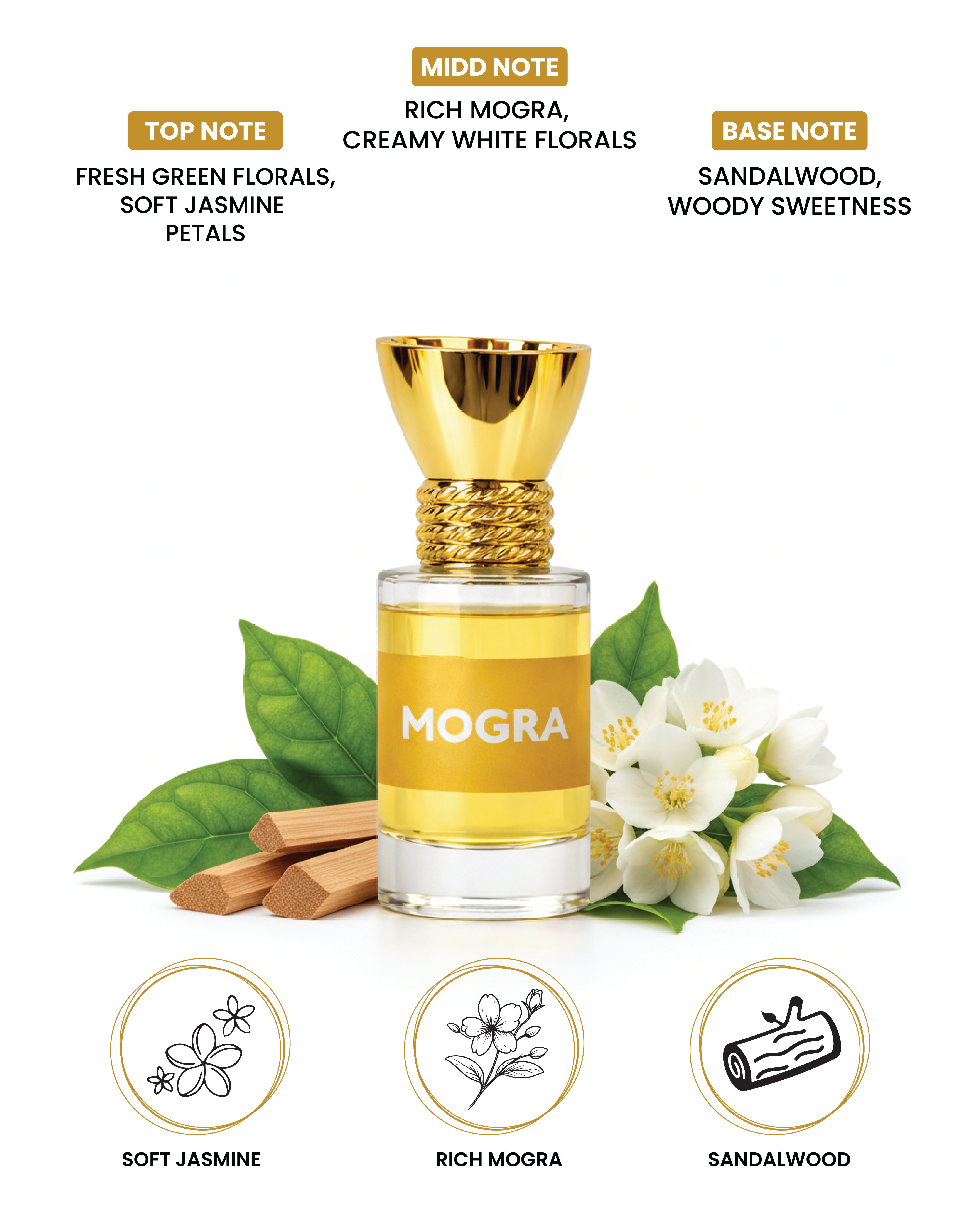 100% Organic Luxury Mogra Attar - 6ml