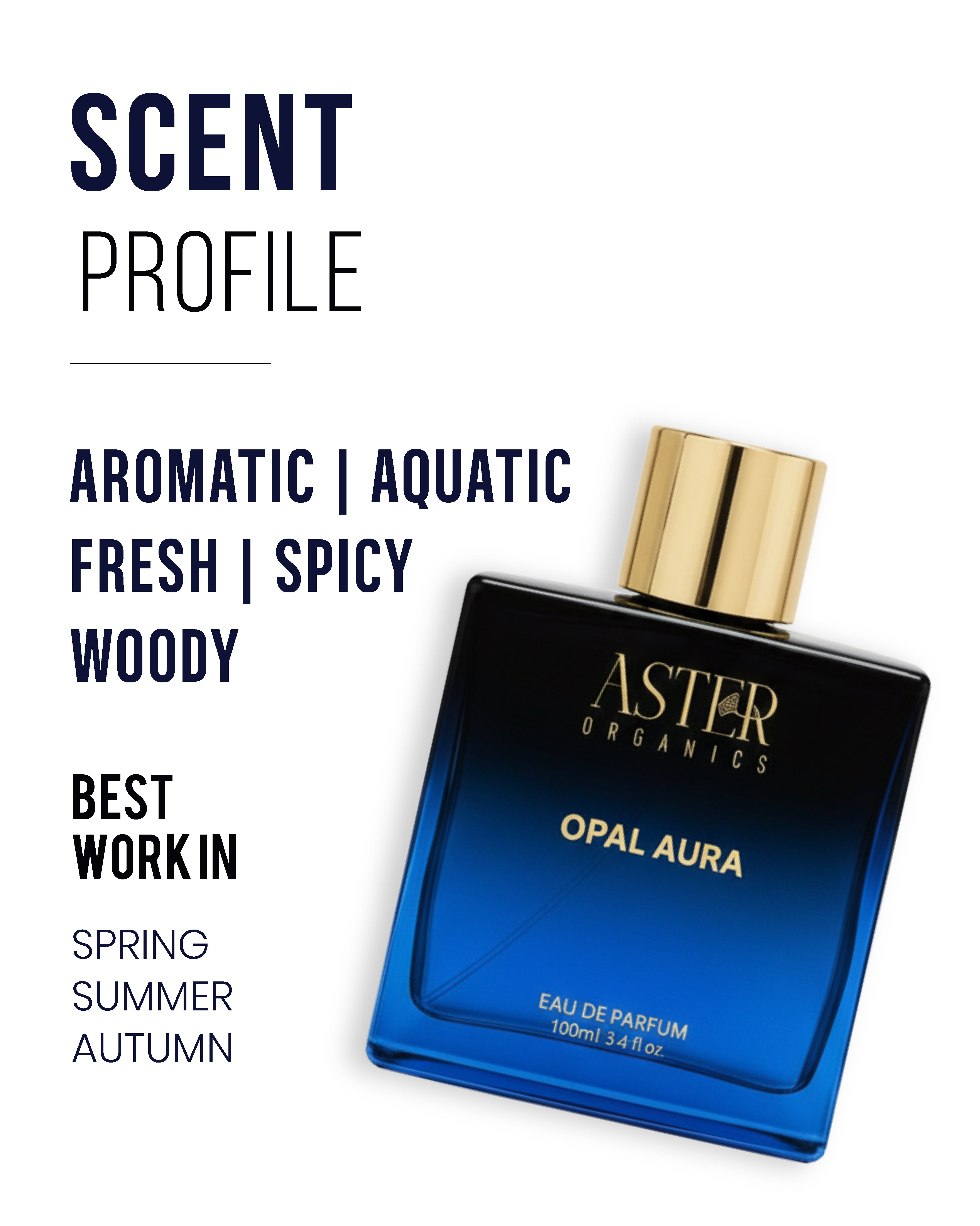 Opal Aura Eau de Parfum for Men, 100ml bottle
