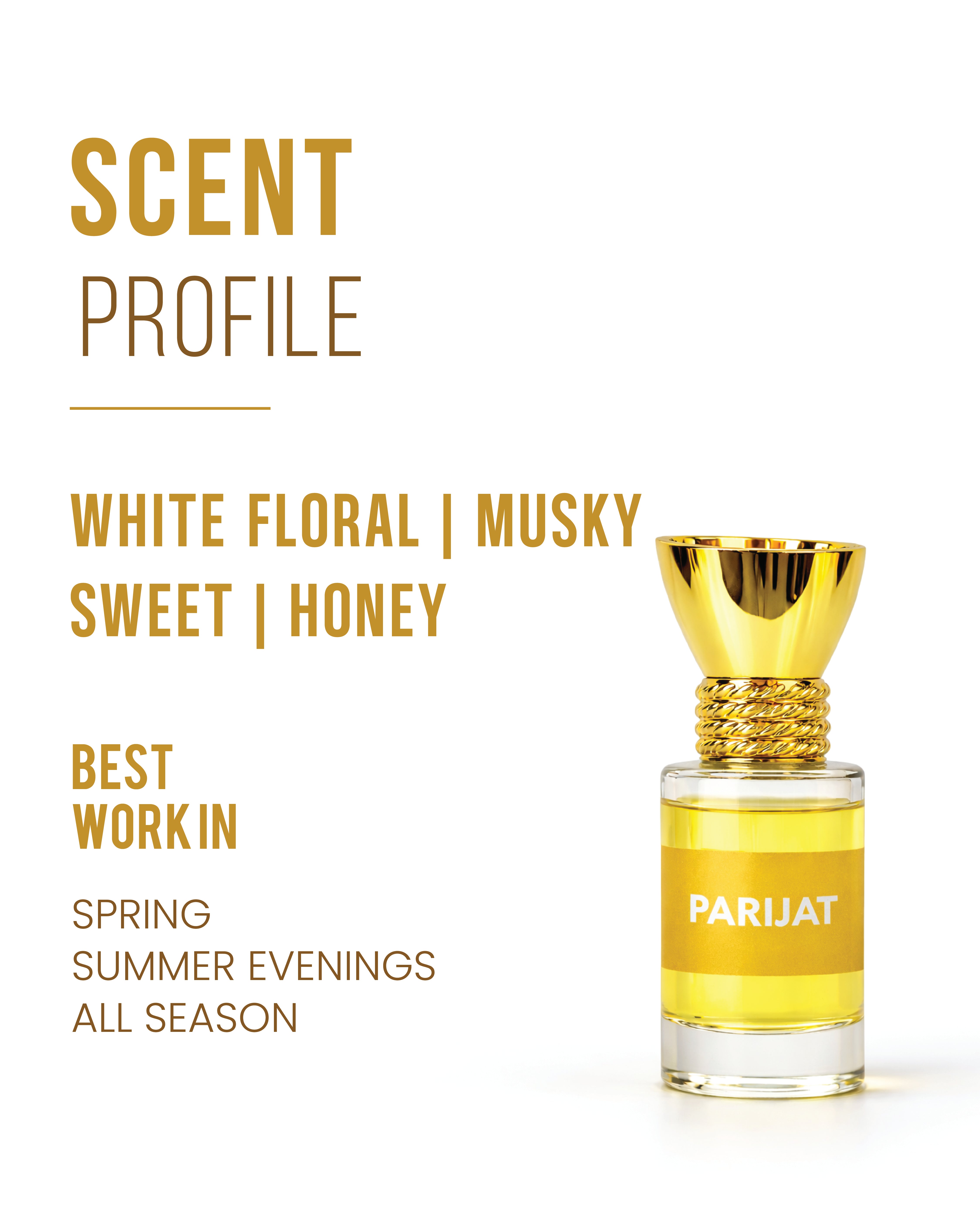 100% Organic Luxury Parijat Attar - 6ml