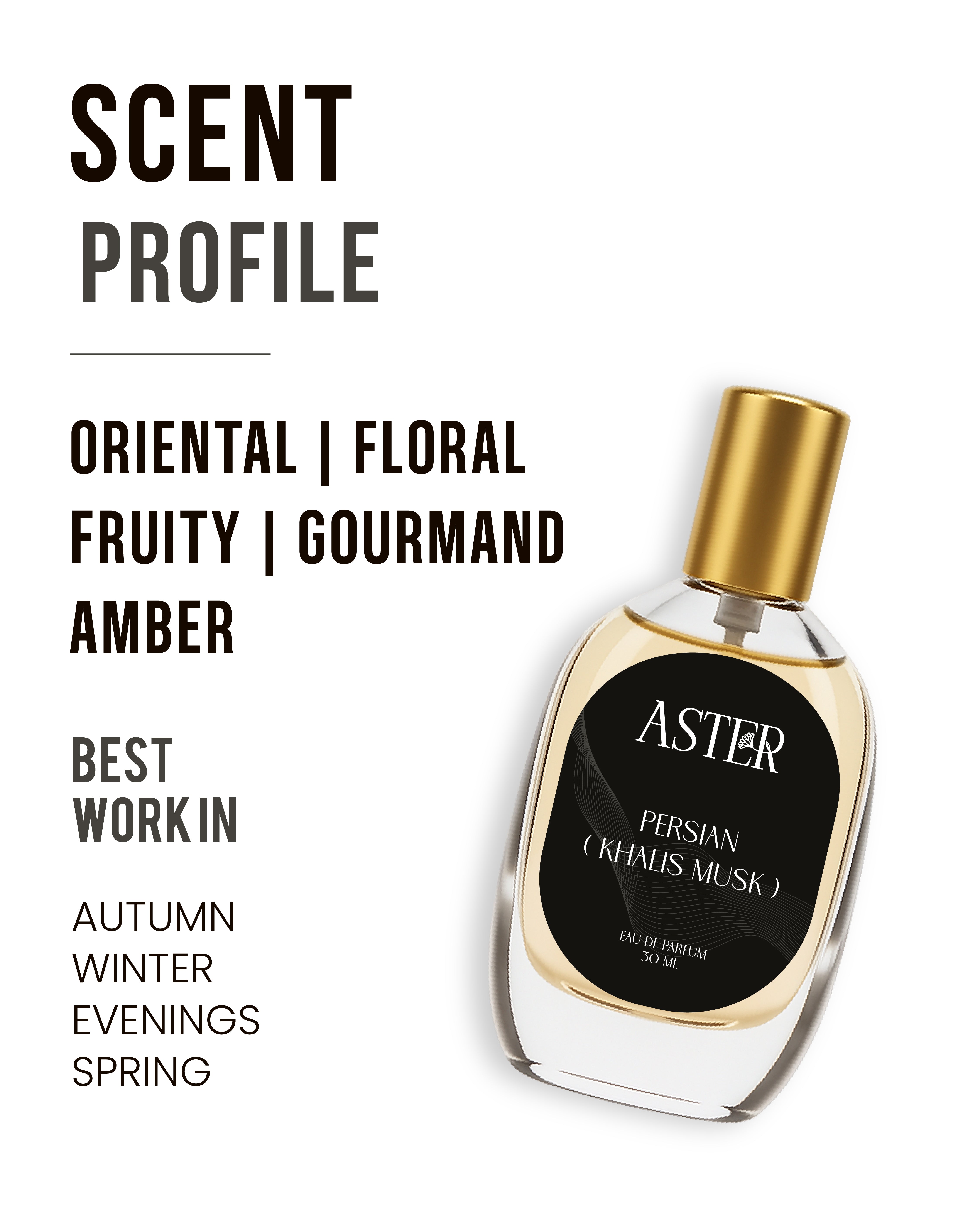 Bottle of 100% organic Persian unisex fragrance, 30ml