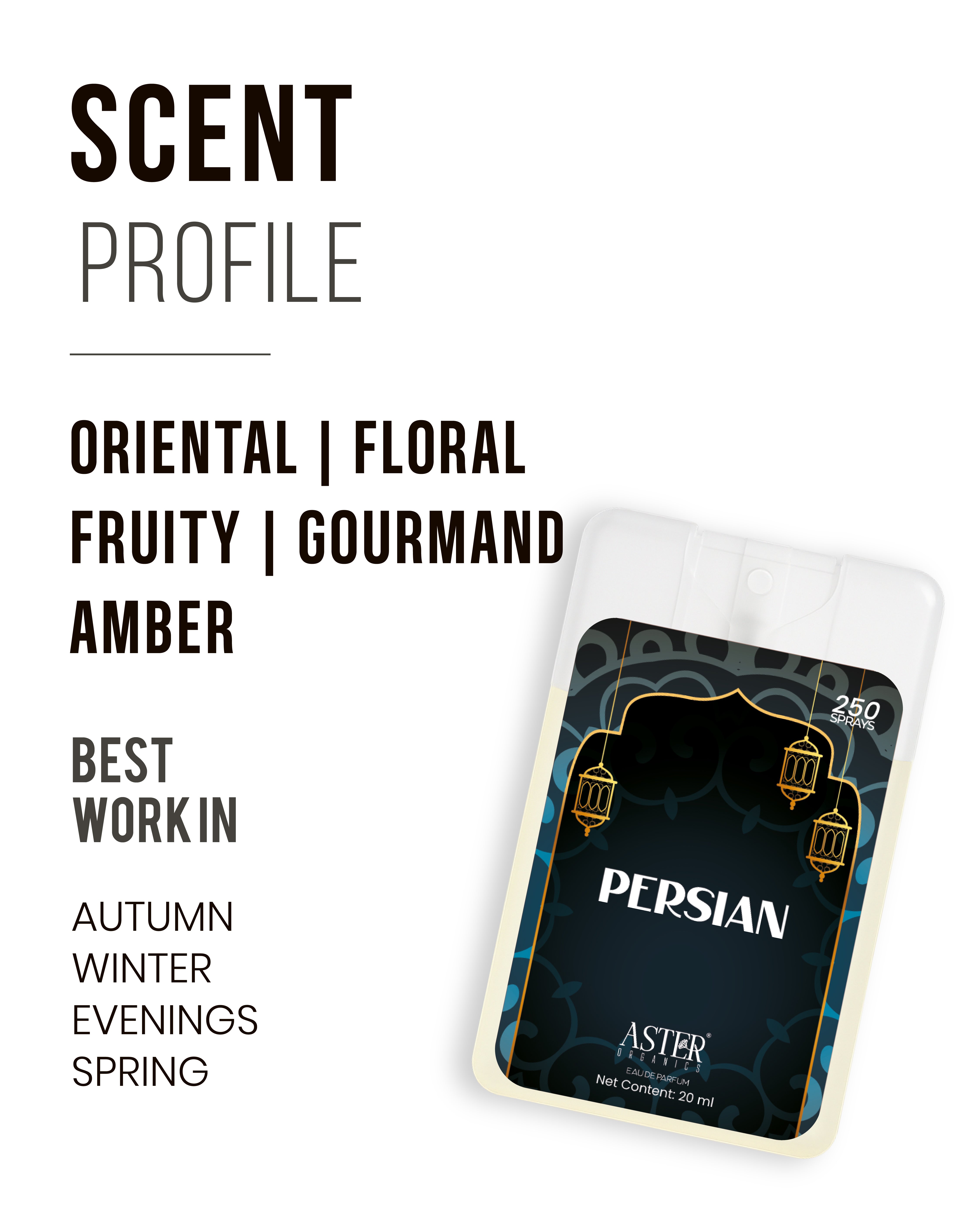 Pocket-sized Persian perfume bottle, 20ml, unisex