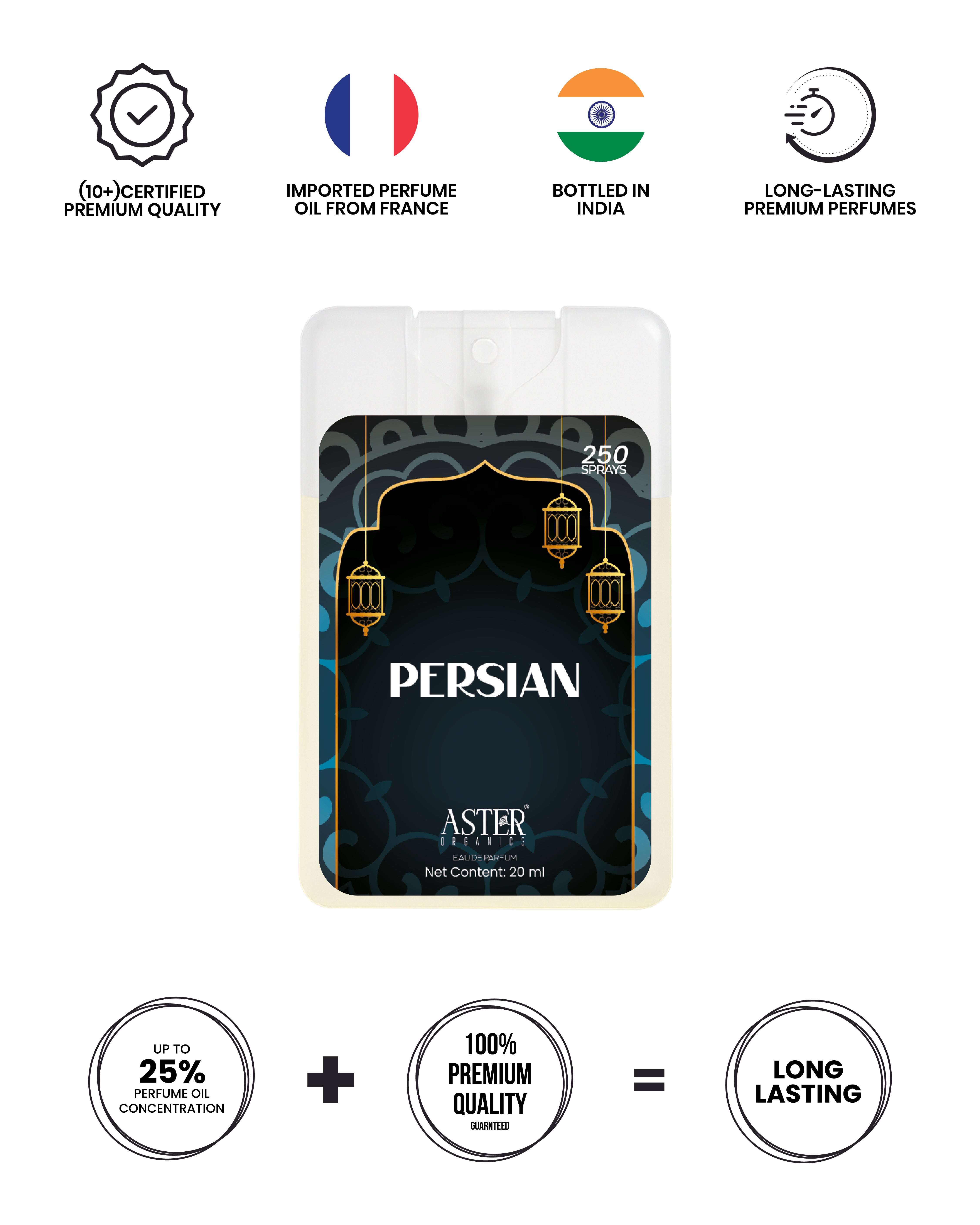 Pocket-sized Persian perfume bottle, 20ml, unisex