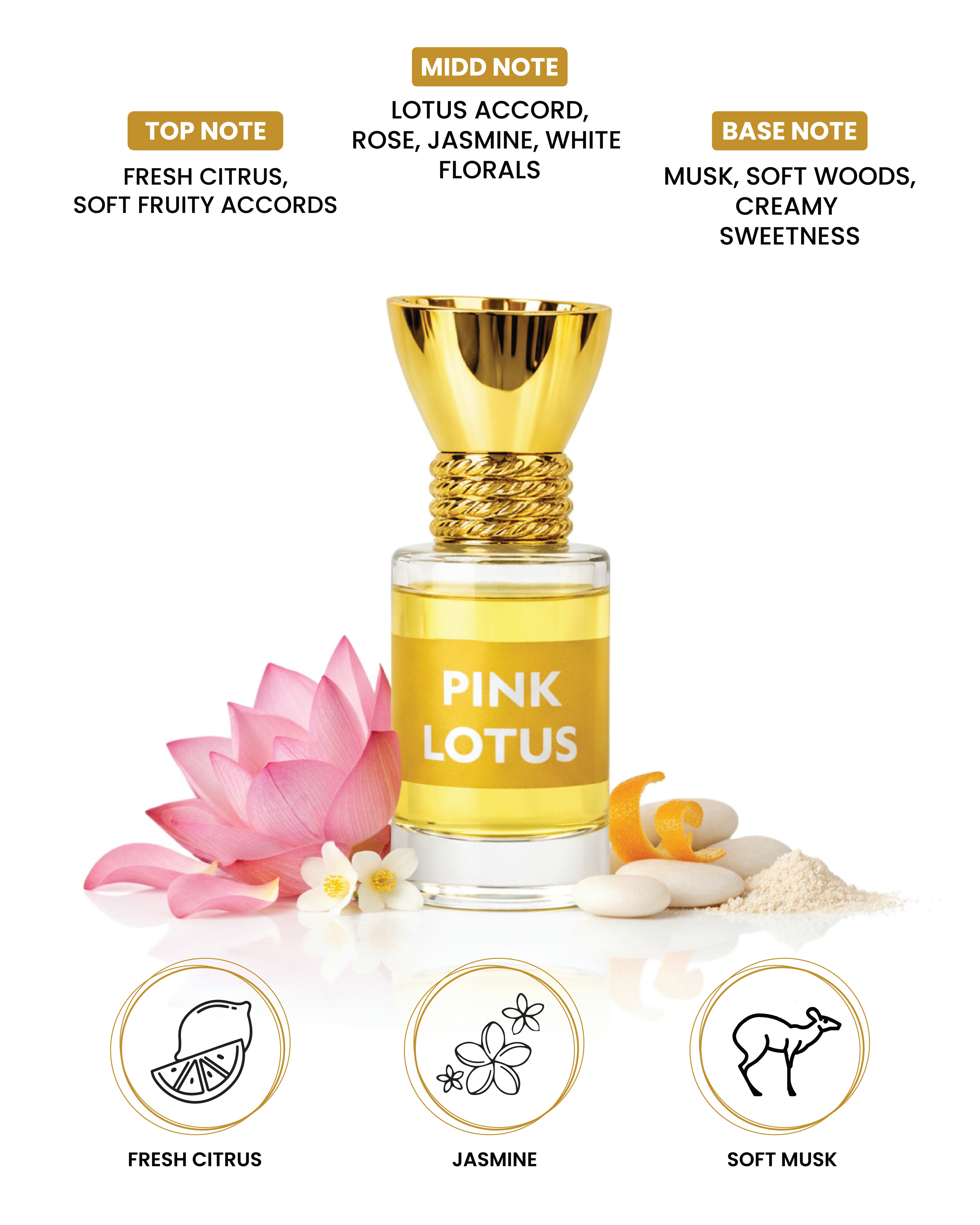 100% Organic Luxury Pink Lotus Attar - 6ml