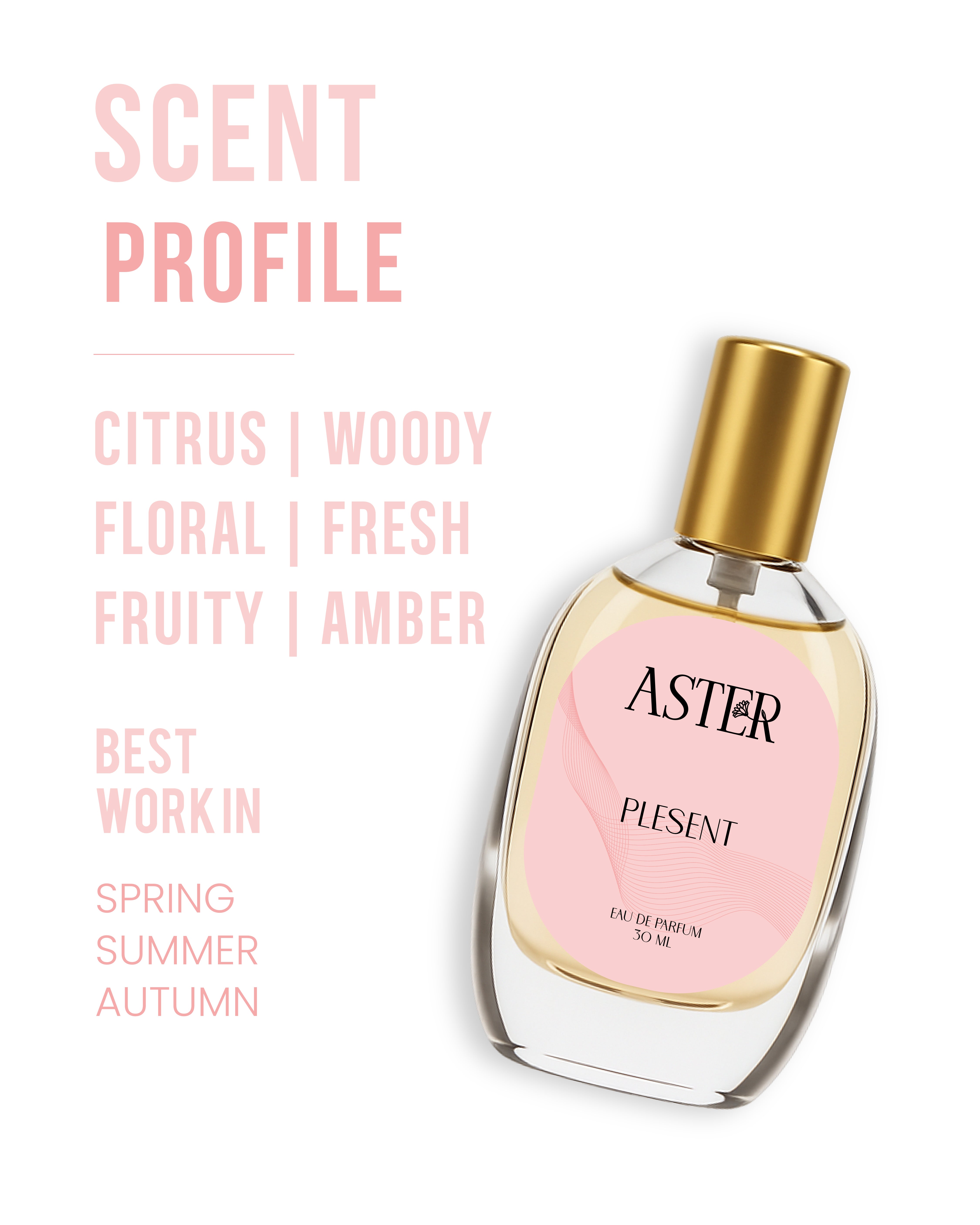 Bottle of 30ml organic unisex pleasant scent