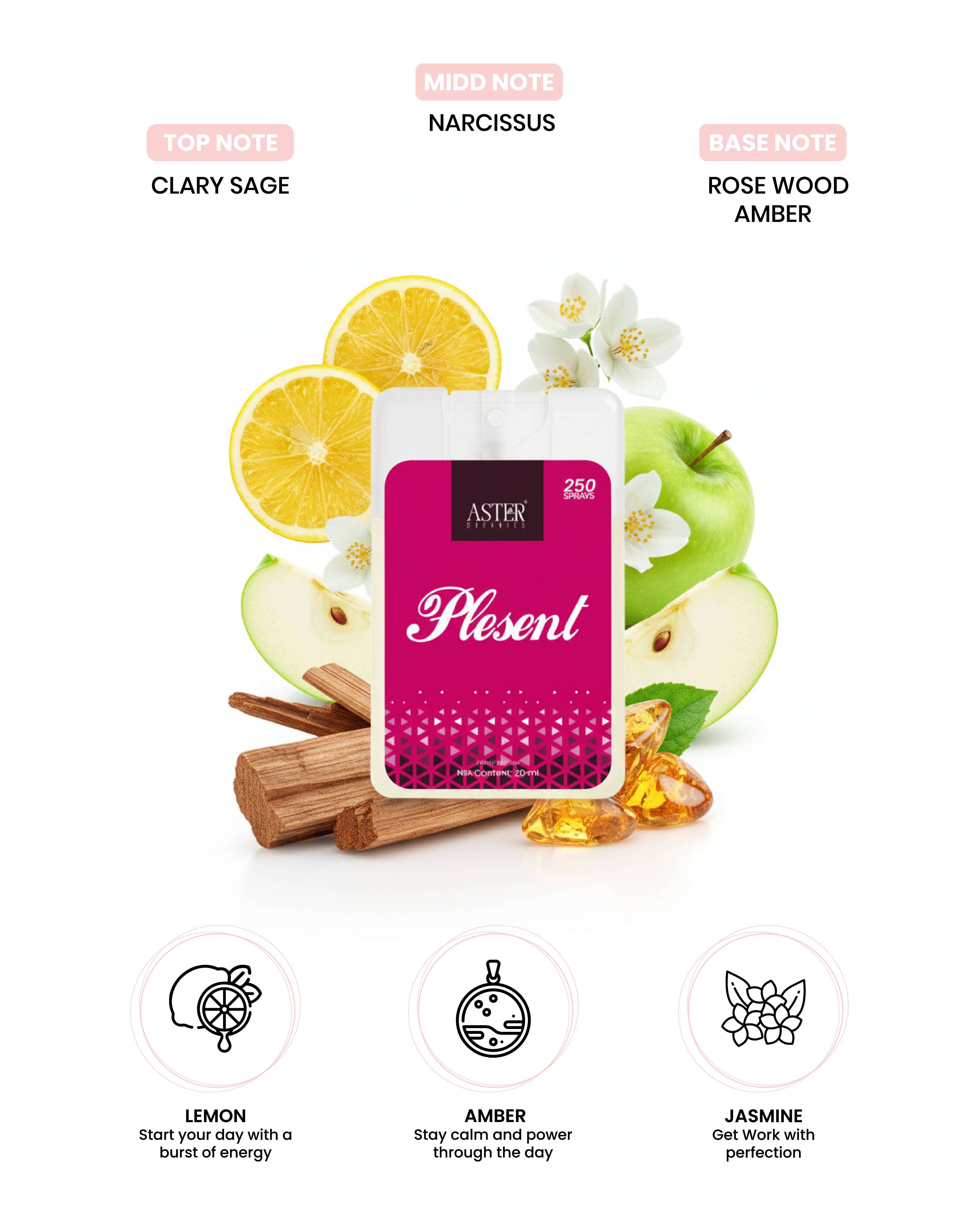 Plesent Pocket Perfume for Unisex 20ml bottle
