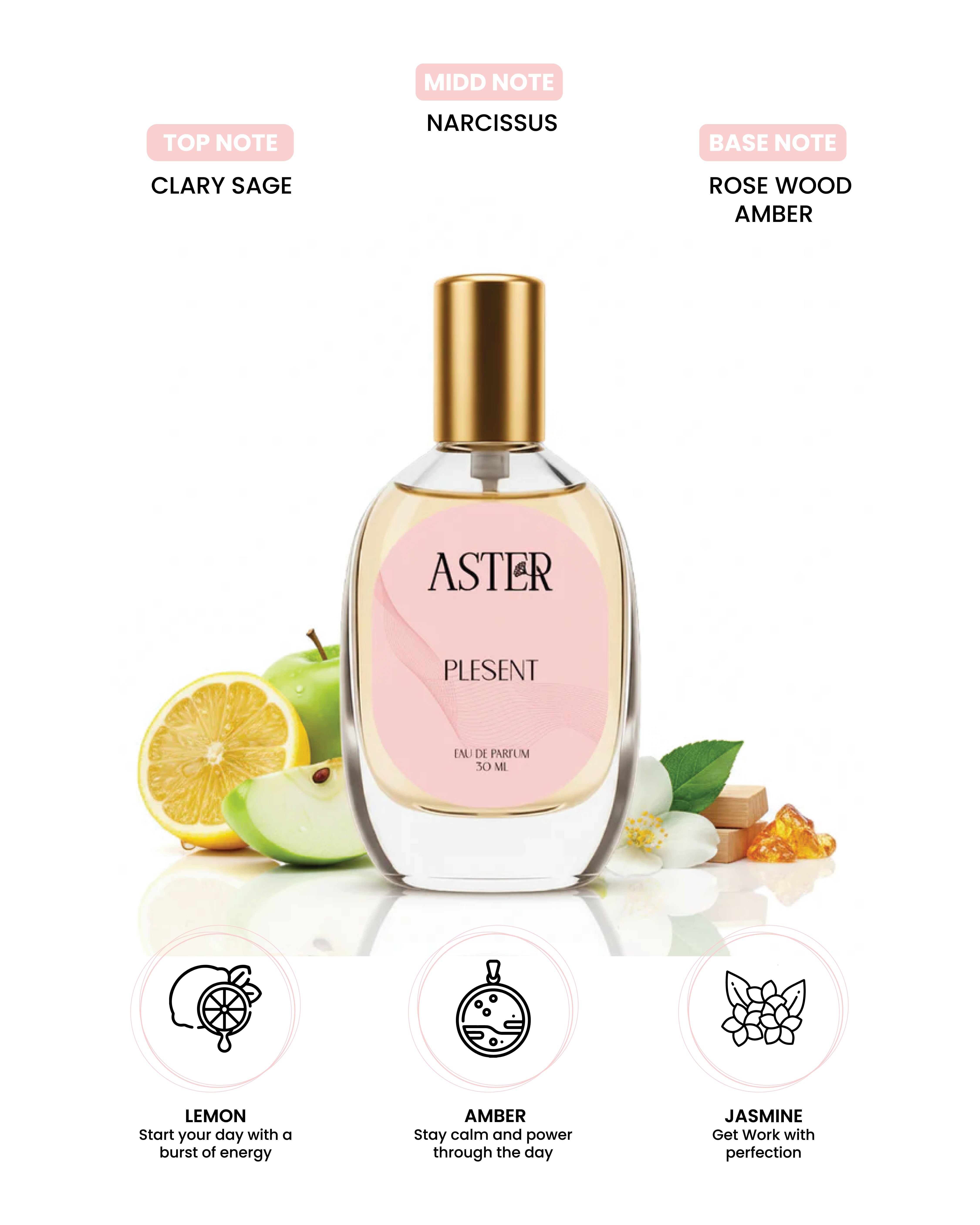 Bottle of 30ml 100% organic unisex pleasant scent