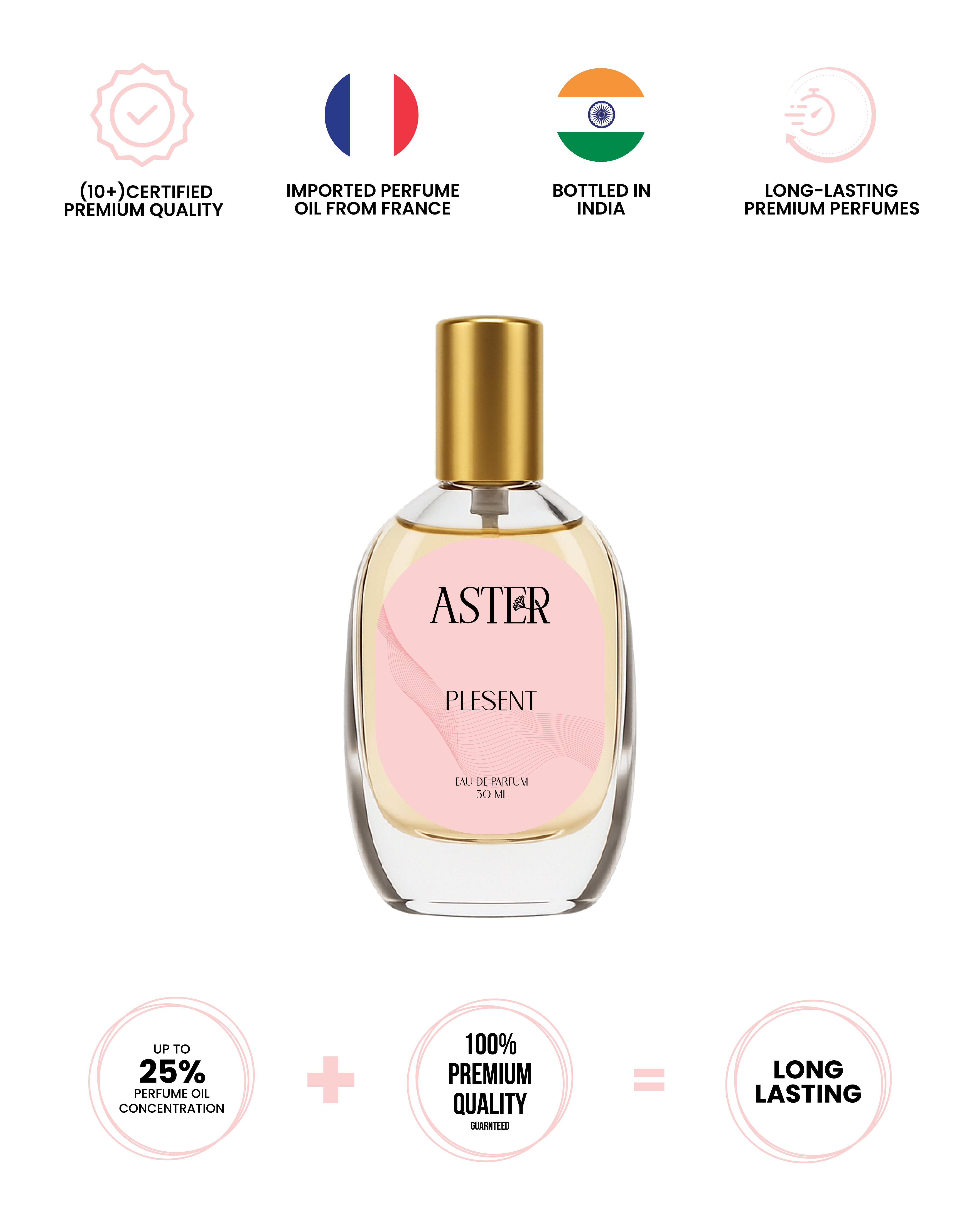 Bottle of 30ml 100% organic unisex pleasant scent