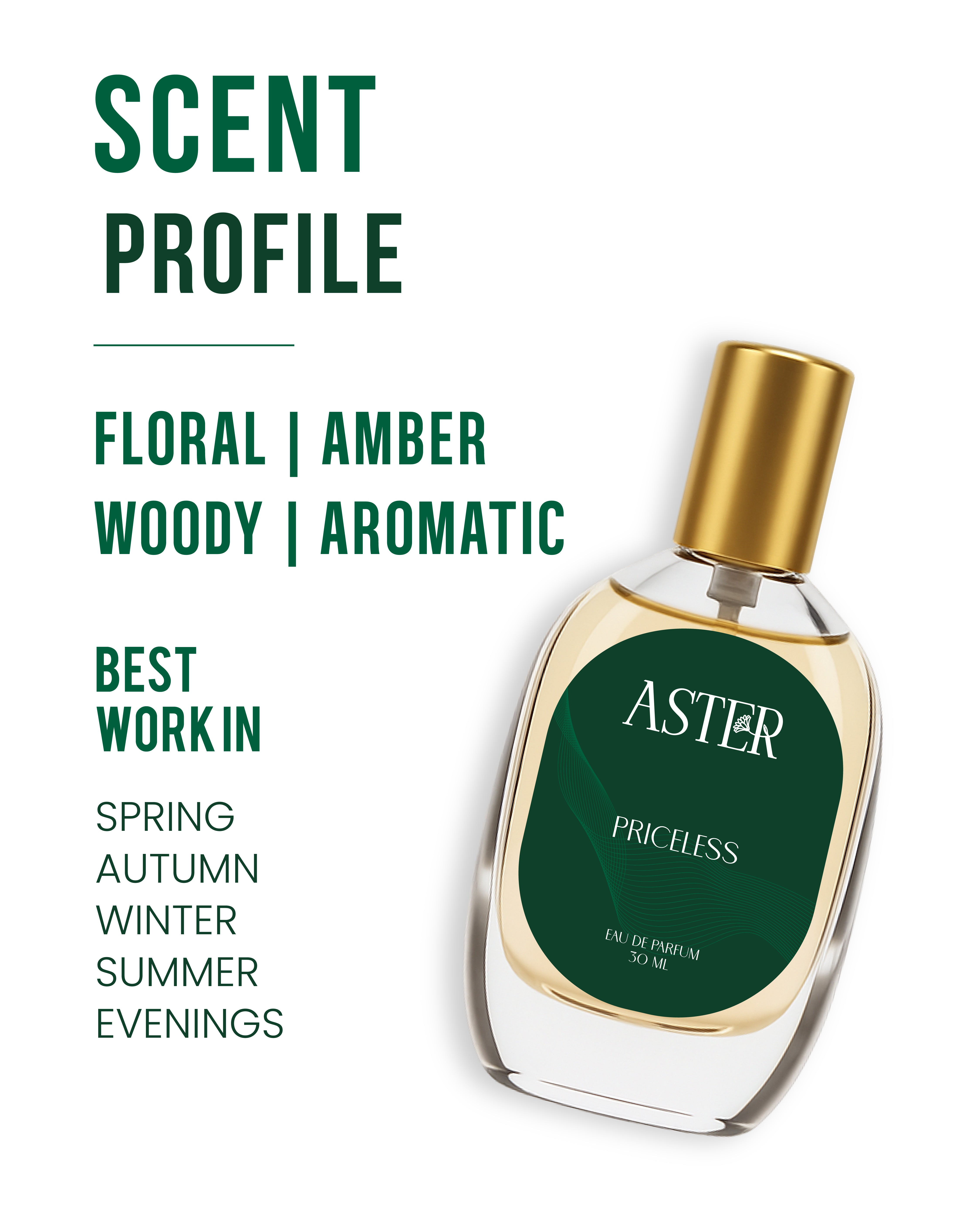 Unisex 30ml bottle of 100% Organic Priceless fragrance