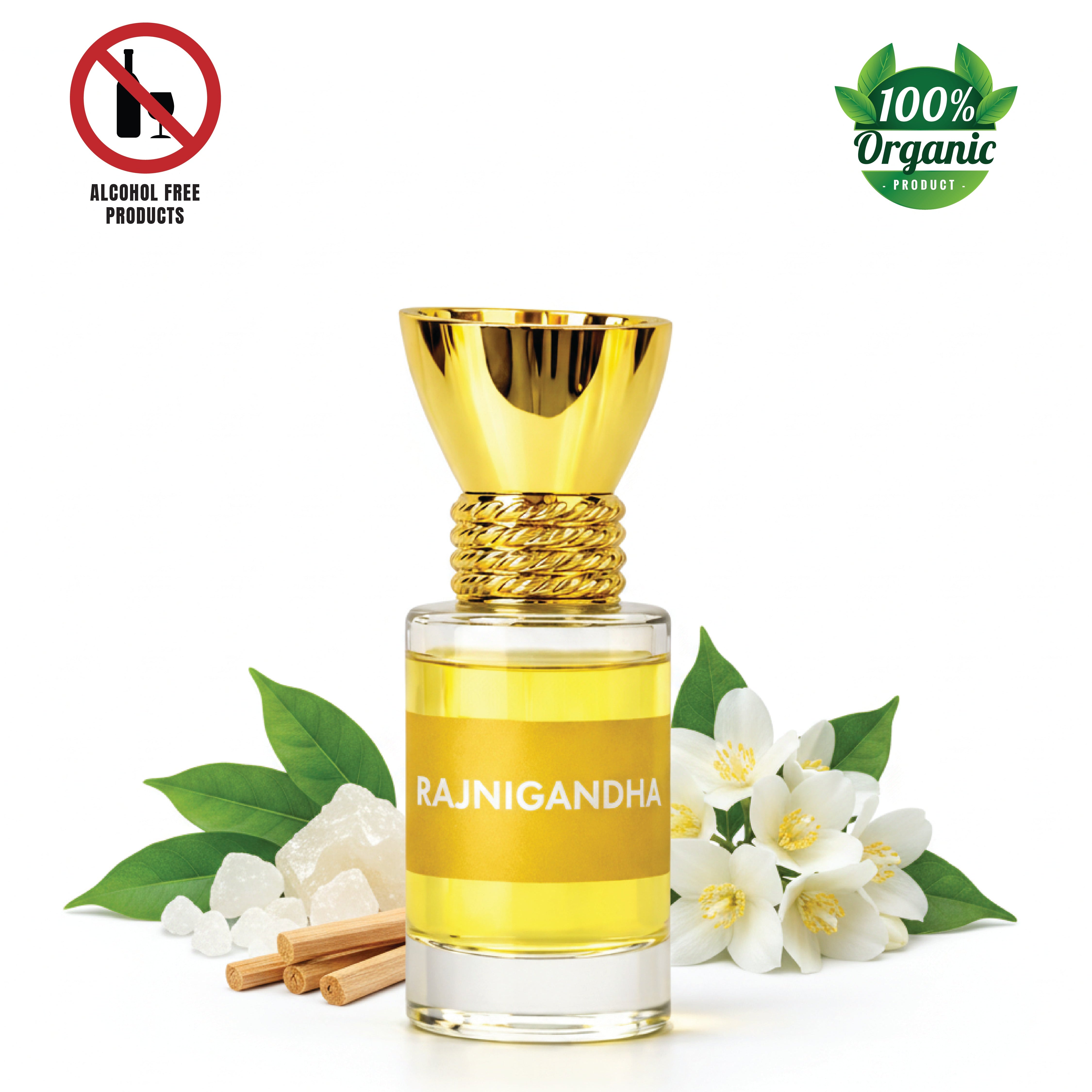 100% Organic Luxury Rajnigandha Attar - 6ml