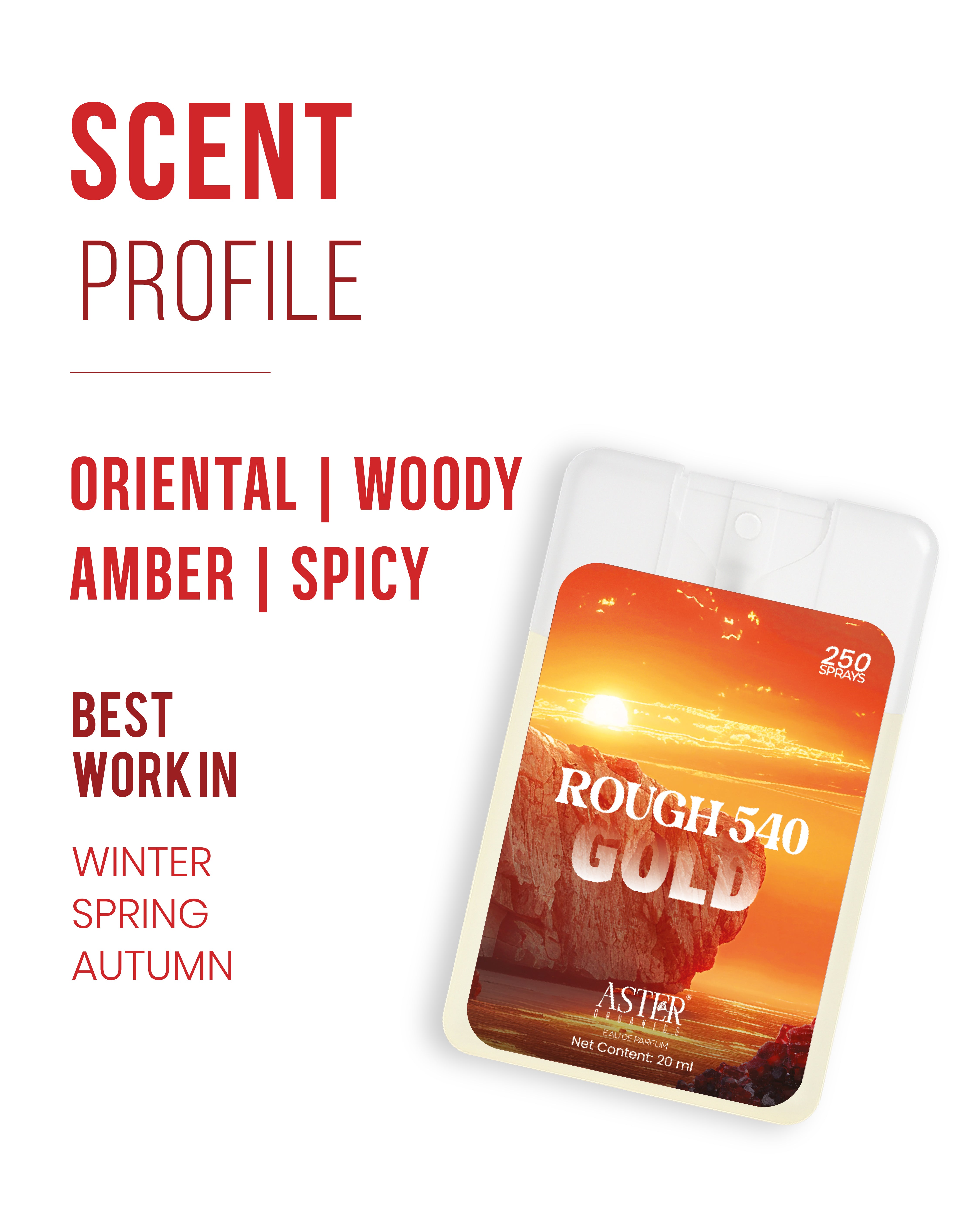 Rough 540 Gold 20ml pocket perfume bottle for men