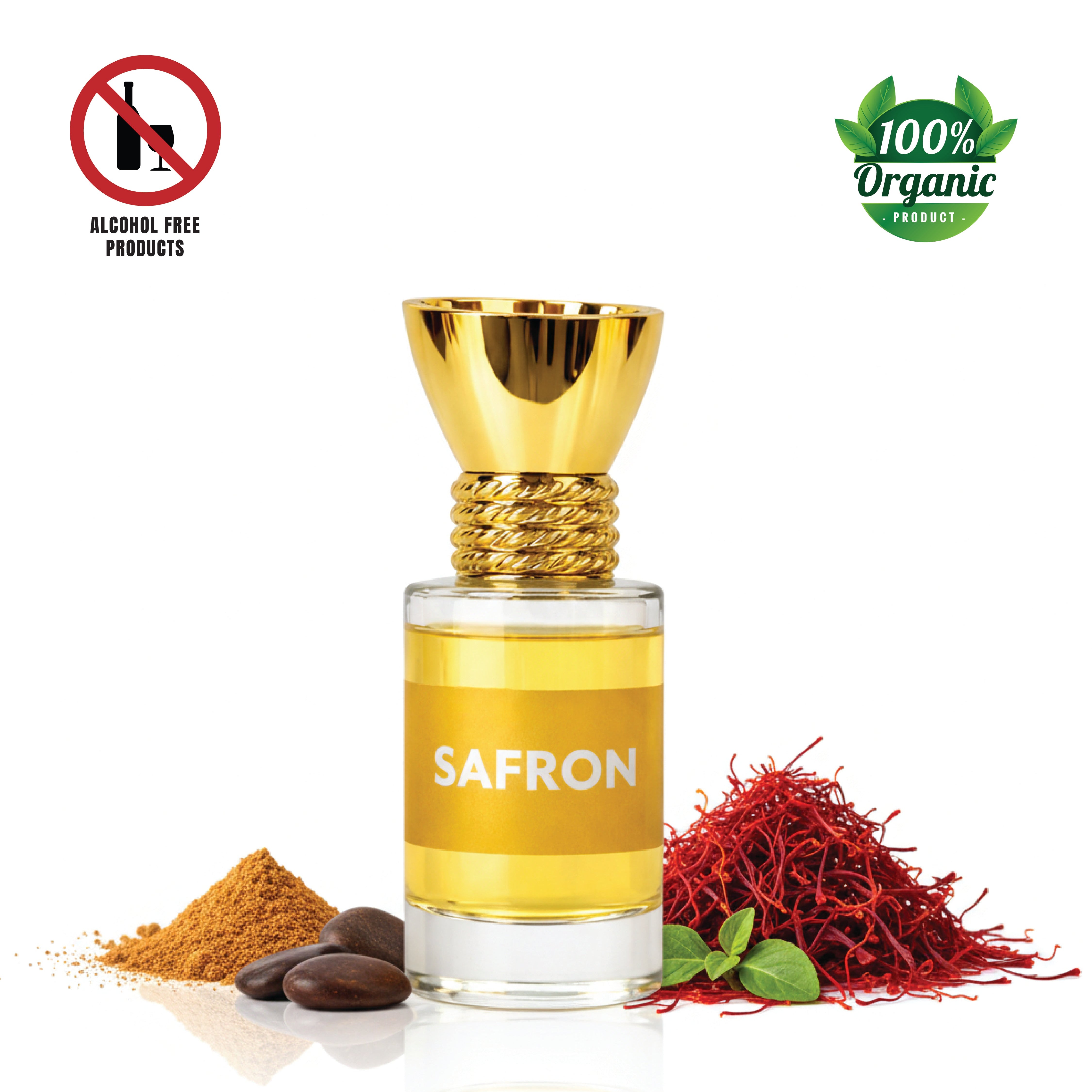 100% Organic Luxury Safron Attar - 6ml