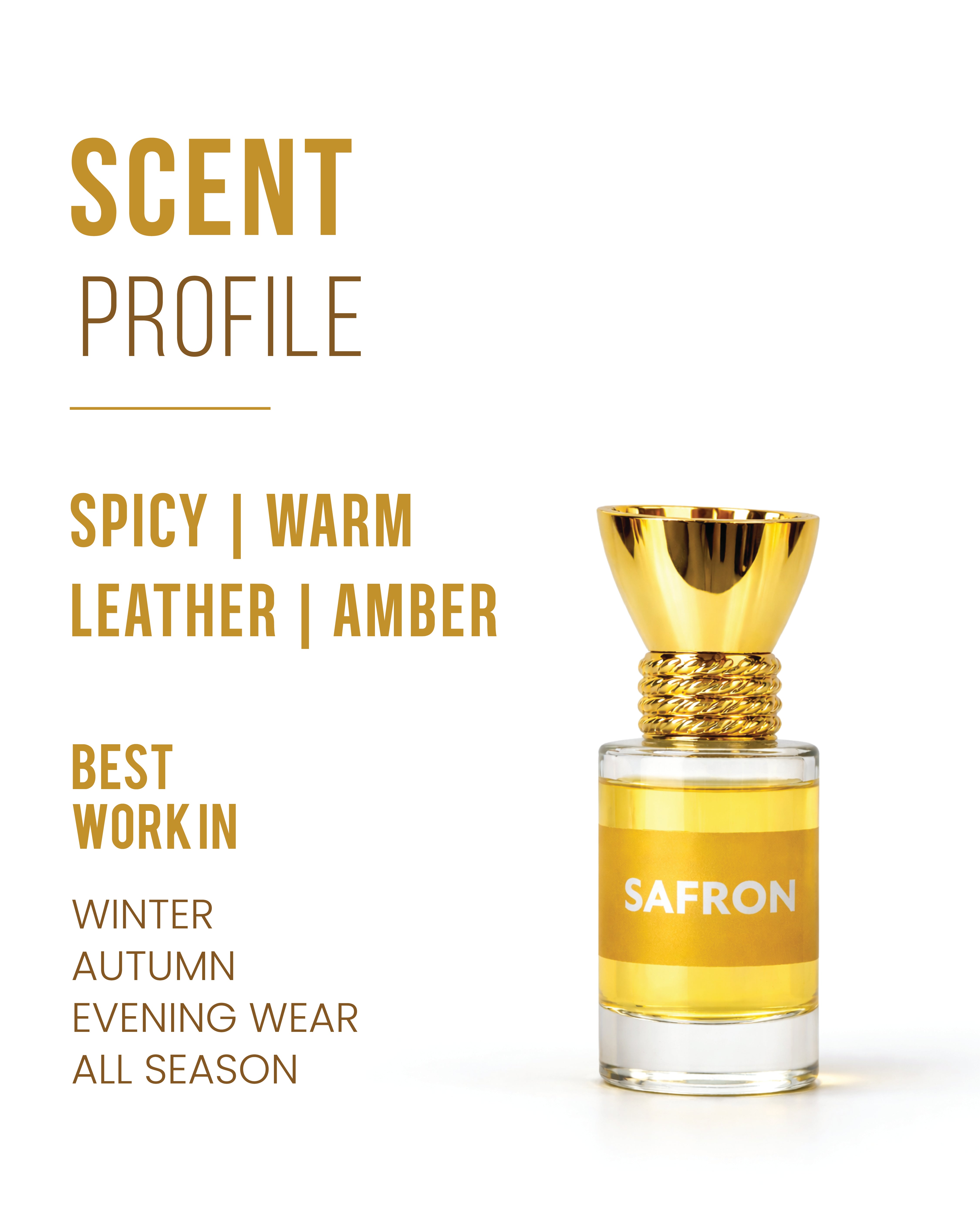 100% Organic Luxury Safron Attar - 6ml