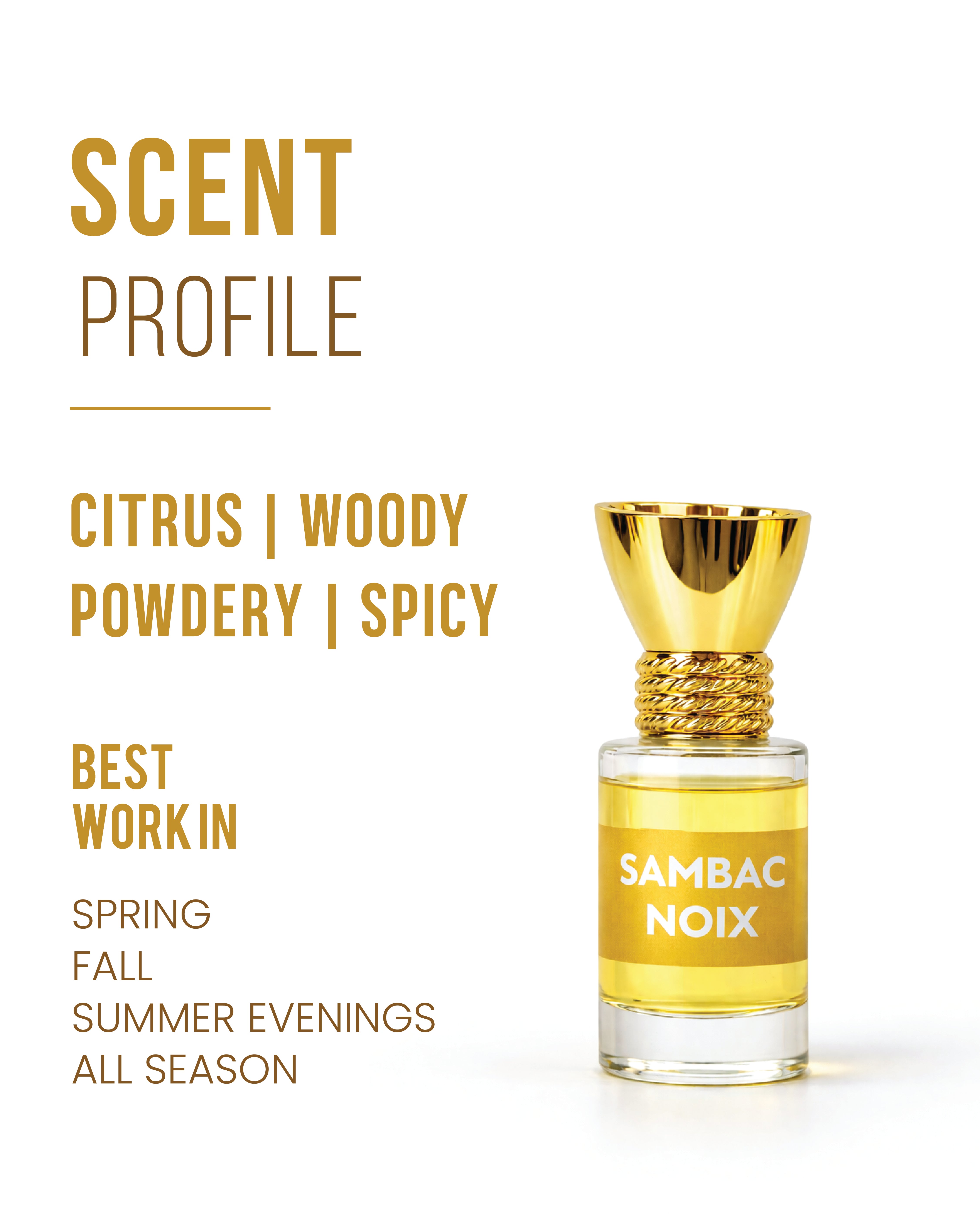 100% Organic Luxury Sambac Noix Attar - 6ml
