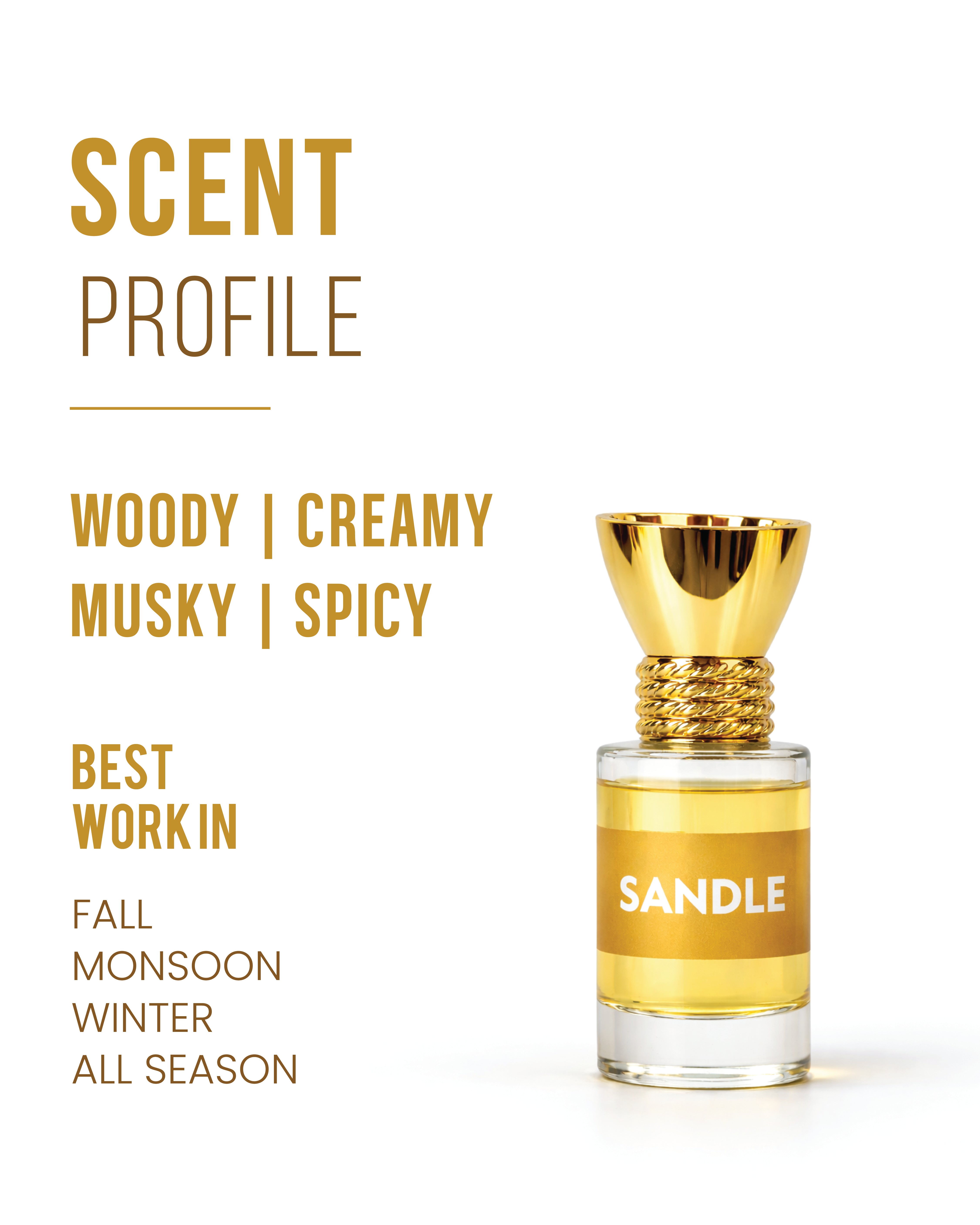 100% Organic Luxury Sandle Attar - 6ml