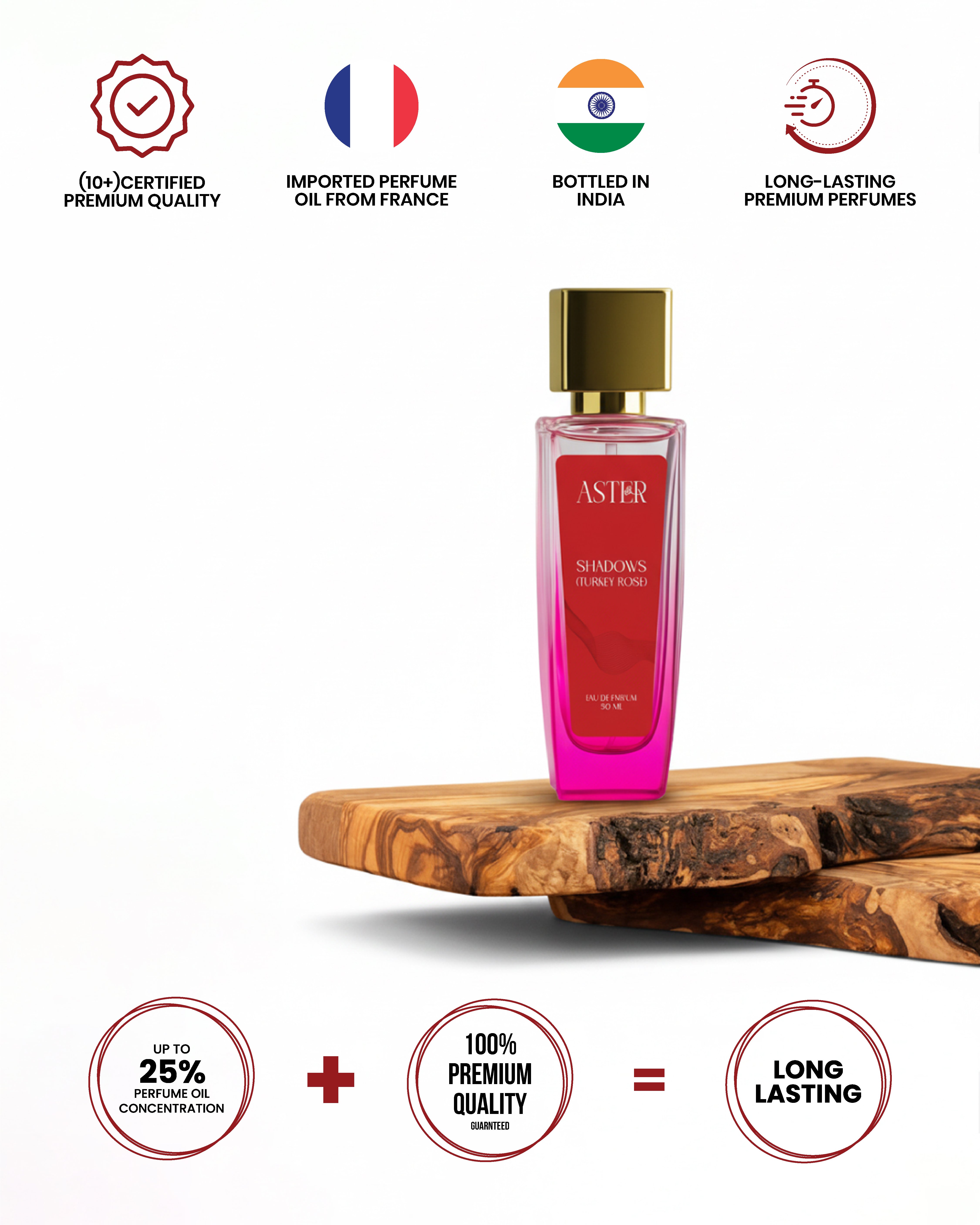 Shadows Turkey Rose Eau de Parfum for women, 50ml bottle.