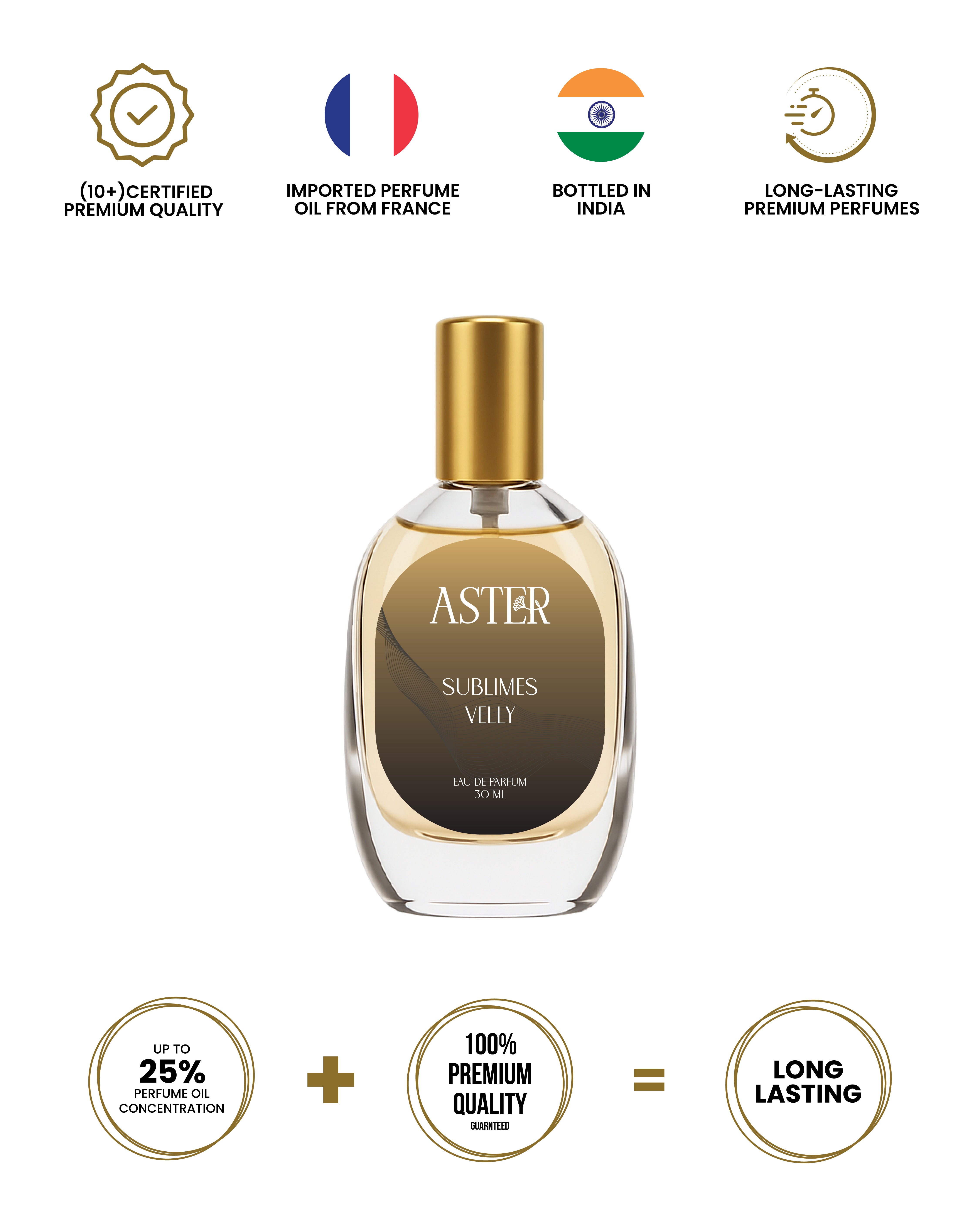Bottle of 100% Organic Sublimes Velly for Oud perfume, 30ml