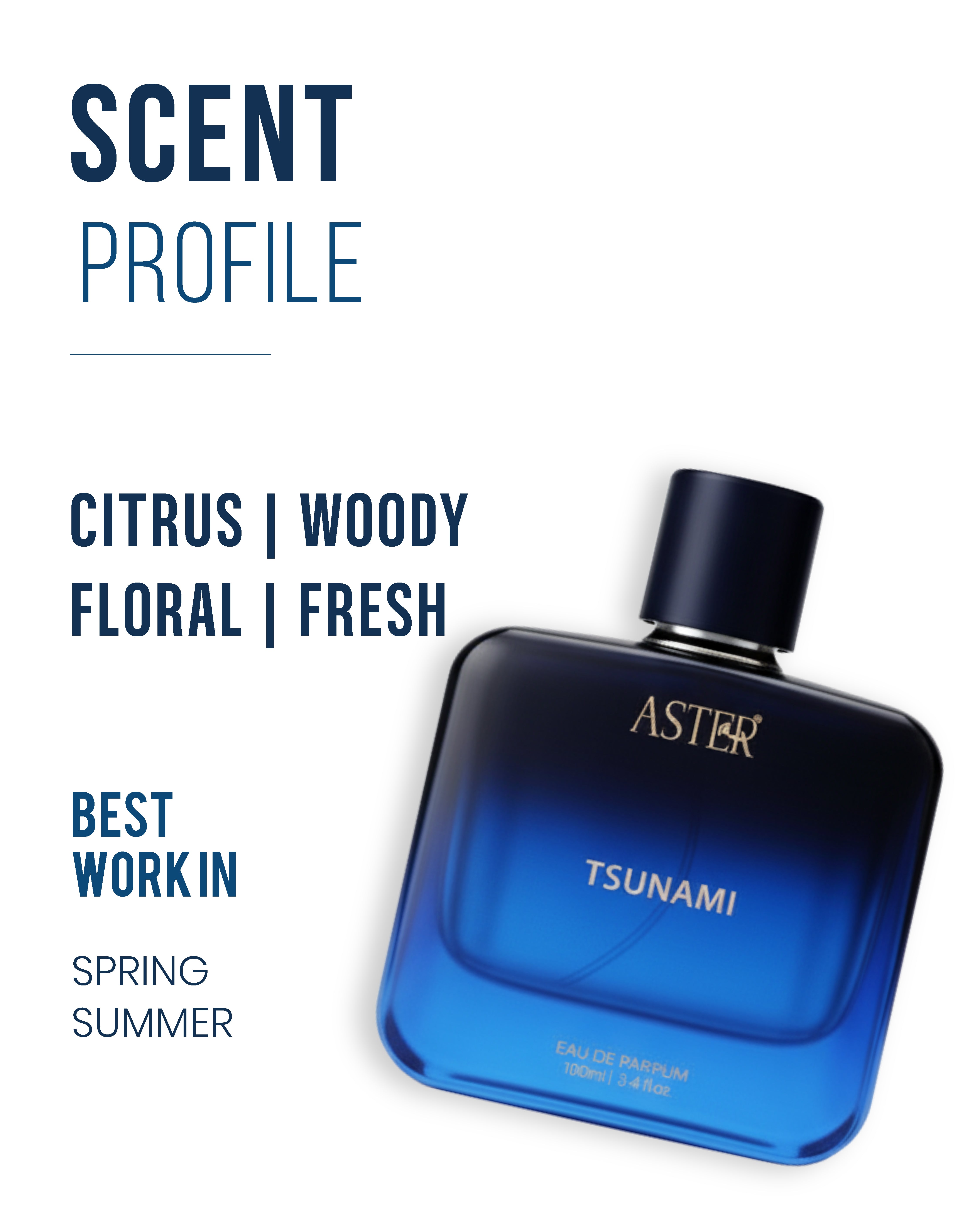Tsunami EDP for Men 100ml bottle with blue wave accents